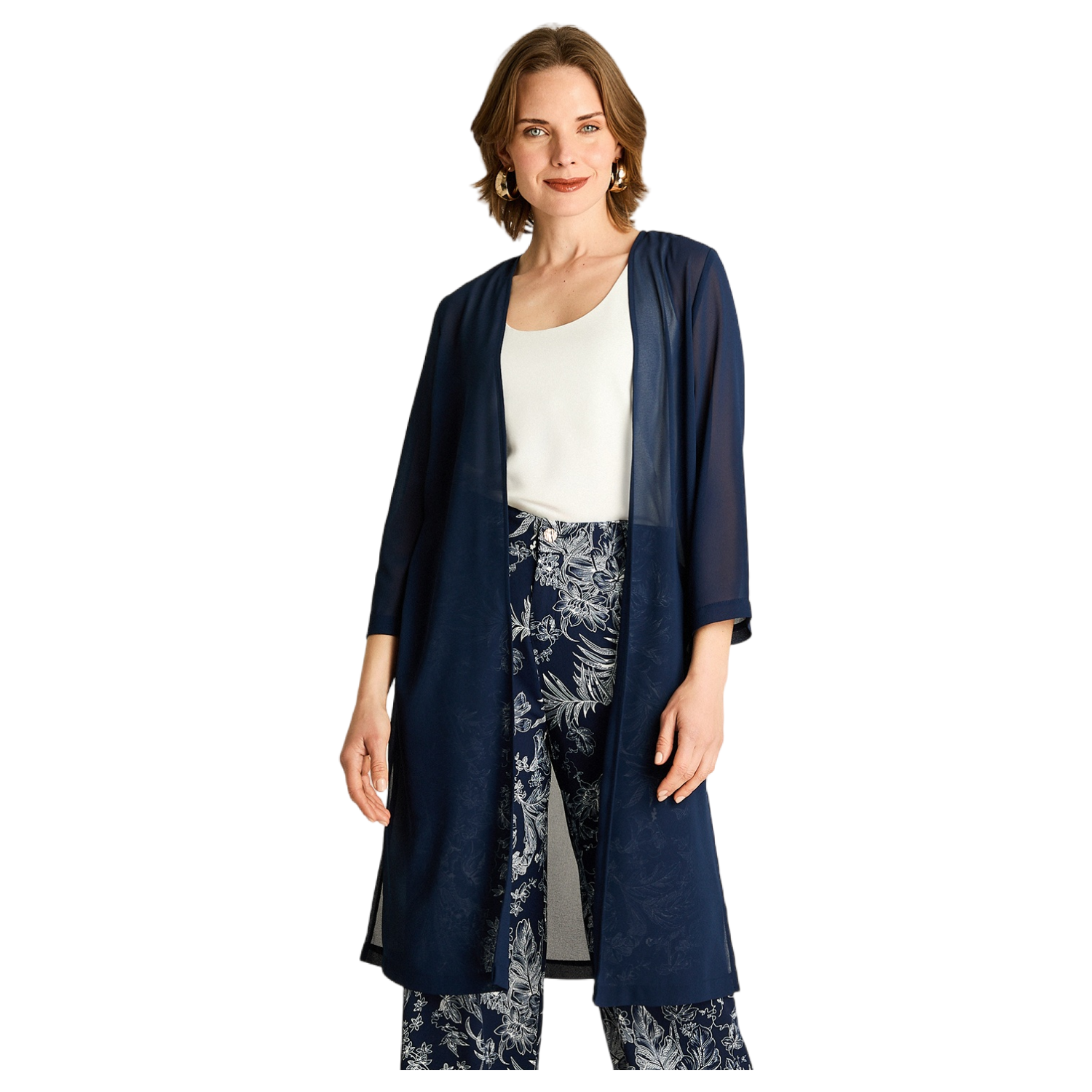 Tapado Azul Largo Holgado 3/4-0