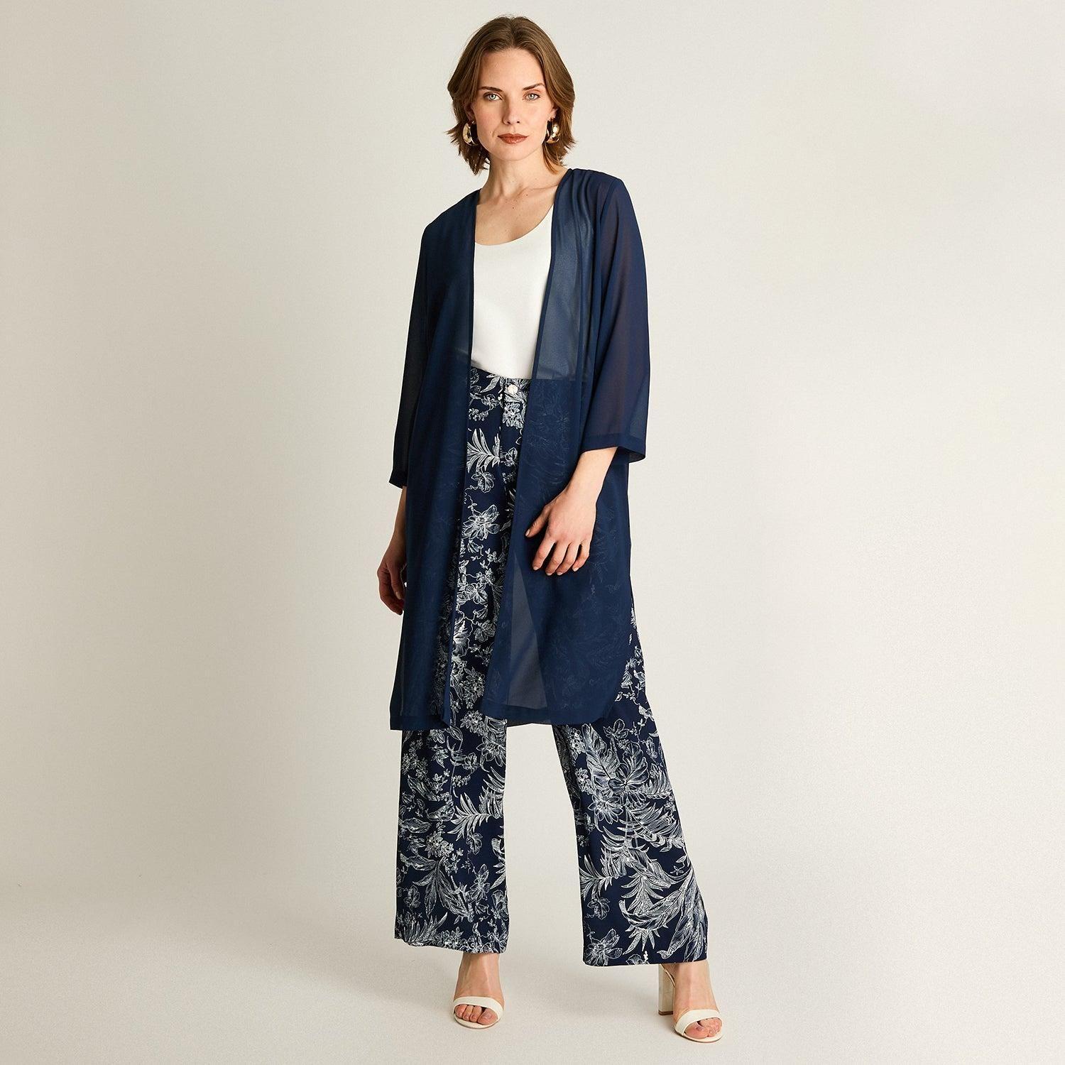 Tapado Azul Largo Holgado 3/4-3