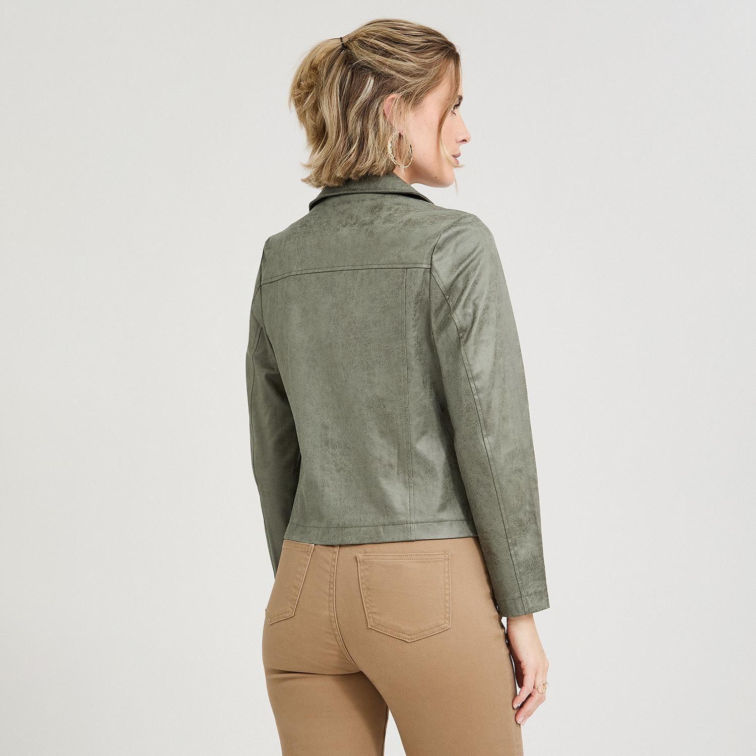 Casaca Biker de Suede Verde-1