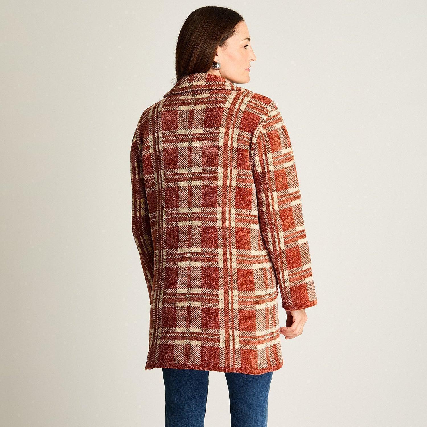 Abrigo Tejido Chenille Con Bolsillos Camel-0