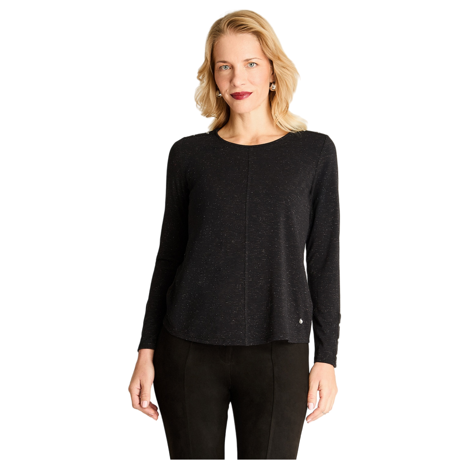 Polera Manga Larga Con Lurex Negro-0