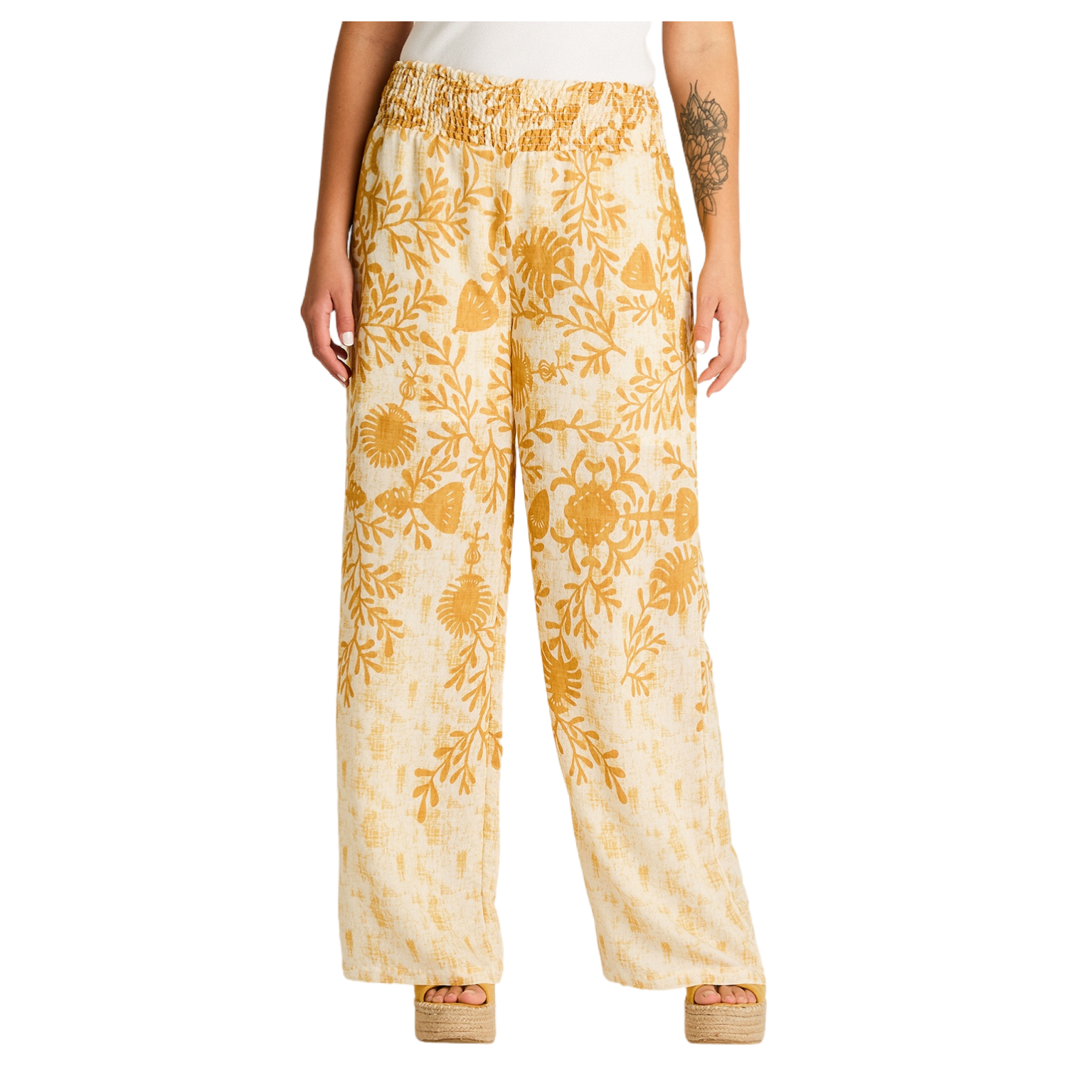 Pantalón Sport Crudo Palazzo No Elasticado Calce Normal-0