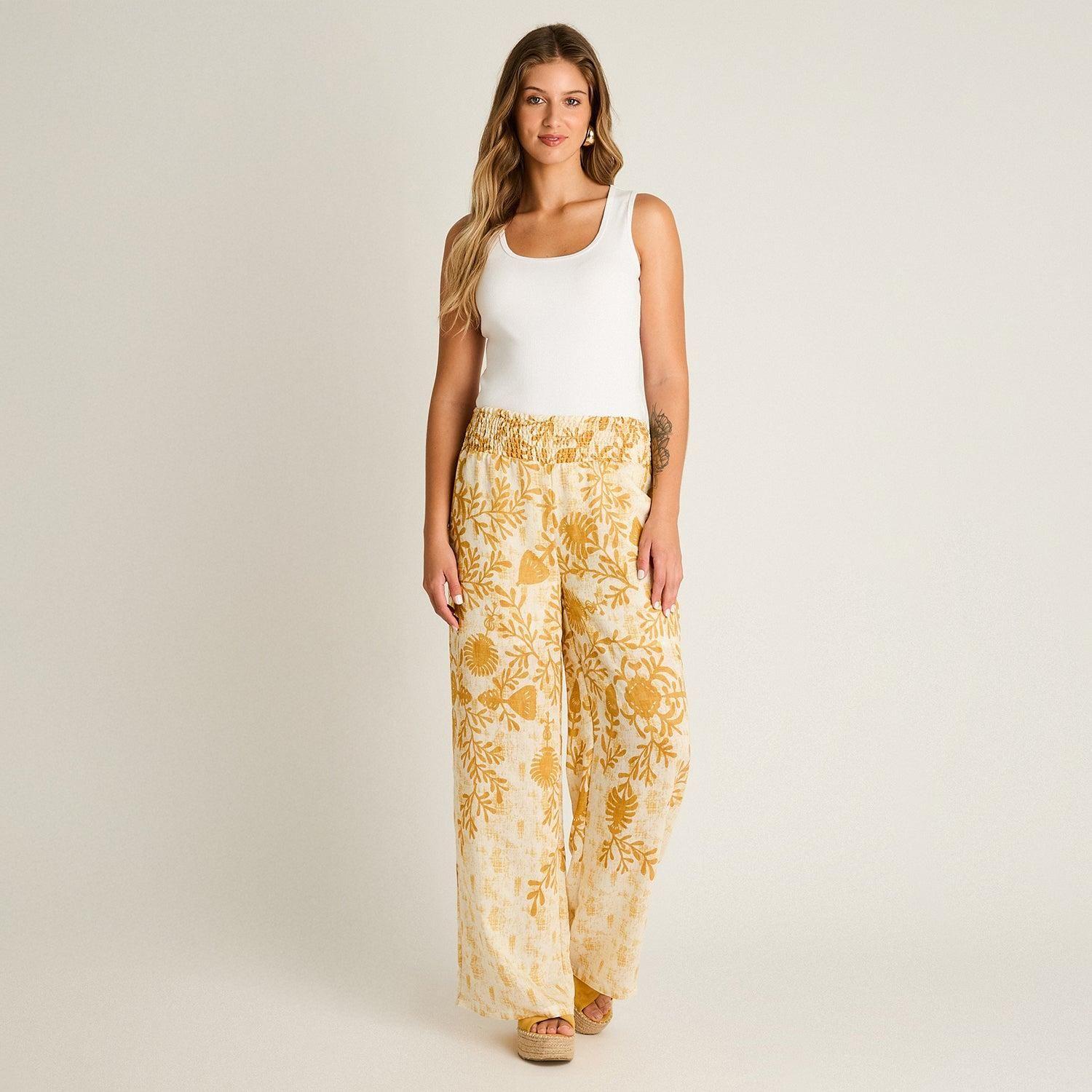 Pantalón Sport Crudo Palazzo No Elasticado Calce Normal-3