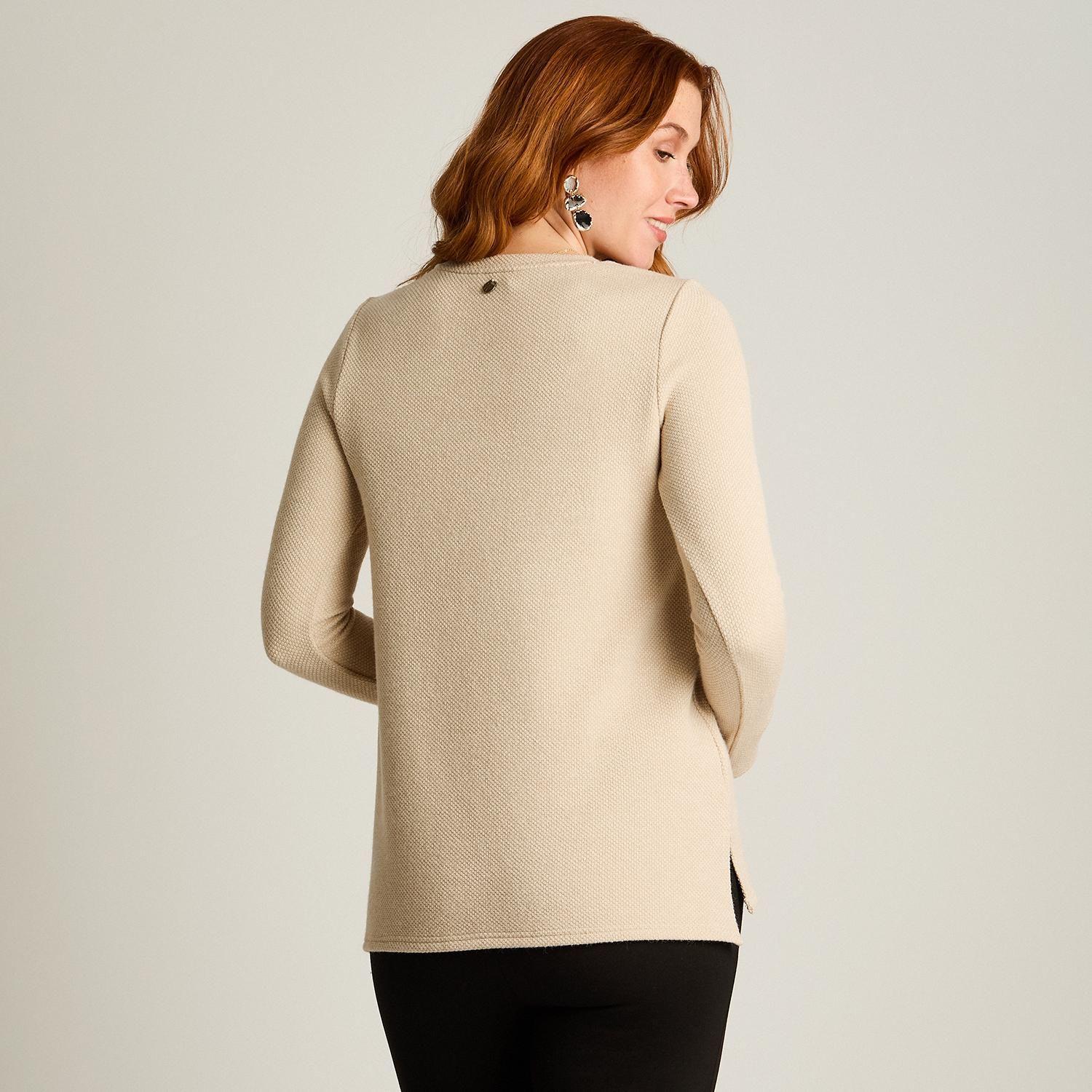 Polera Beige Manga Larga Lanilla-1