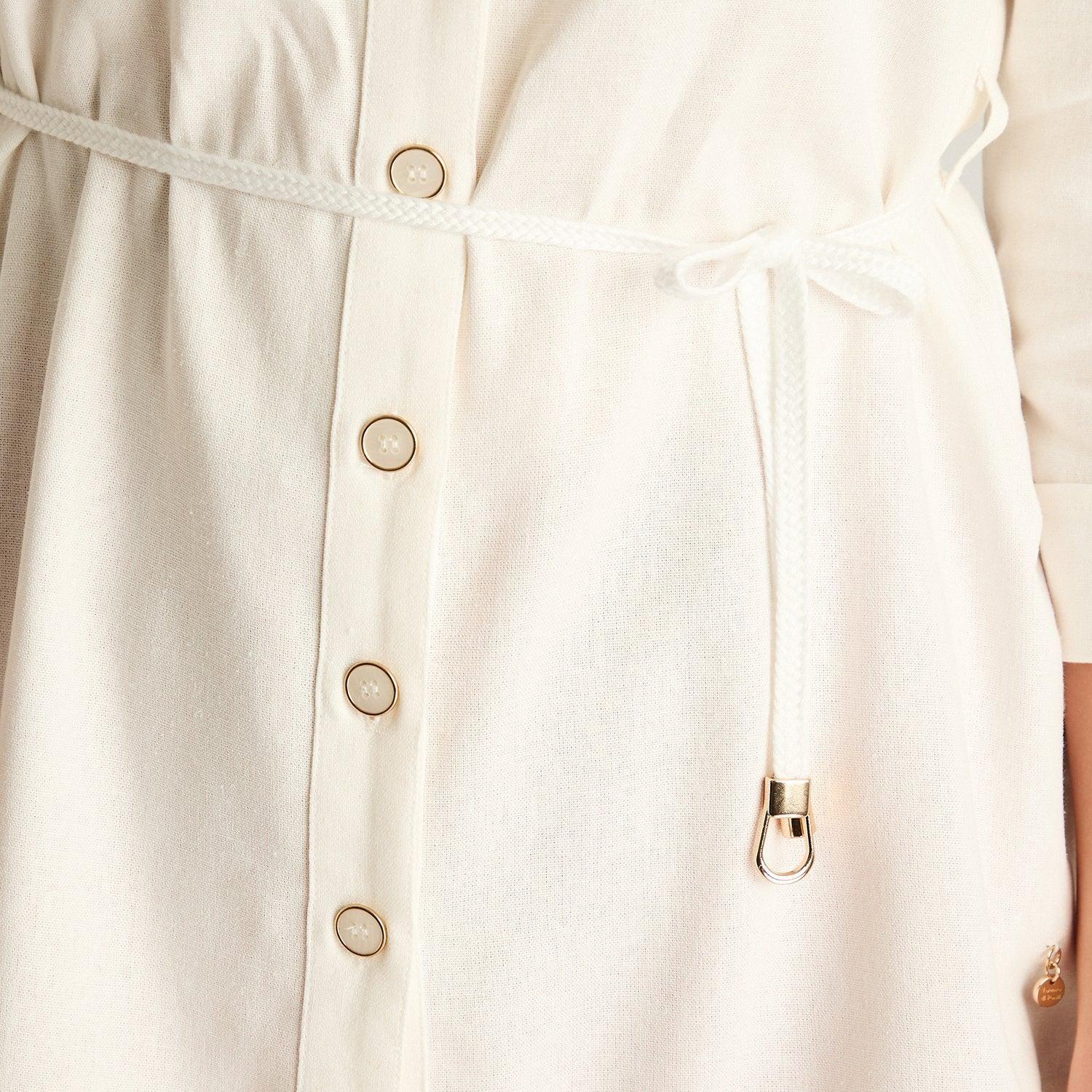 Blusa Crudo Manga 3/4 con Lazo-2