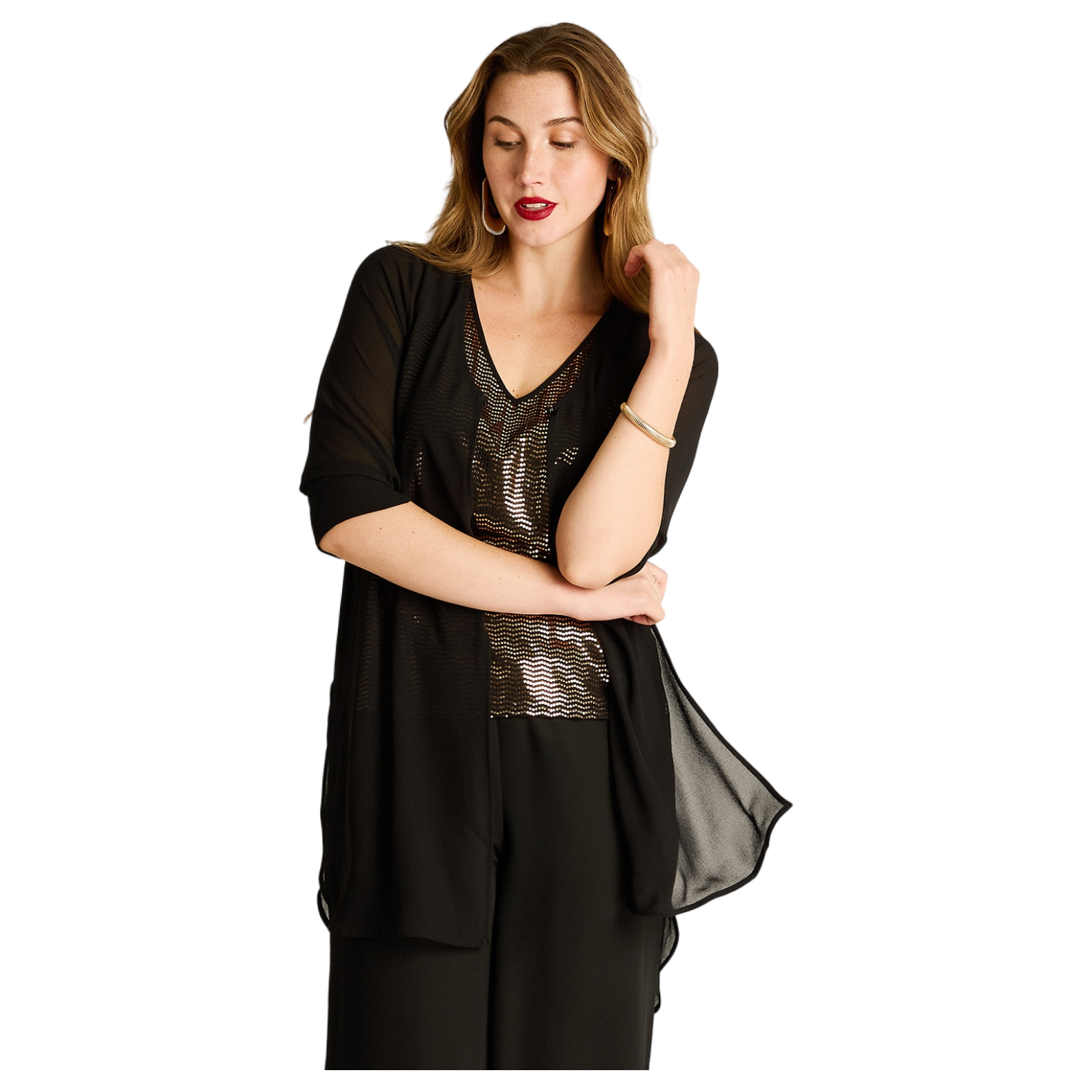 Tapado Beige Bicolor con Botones 3/4-0