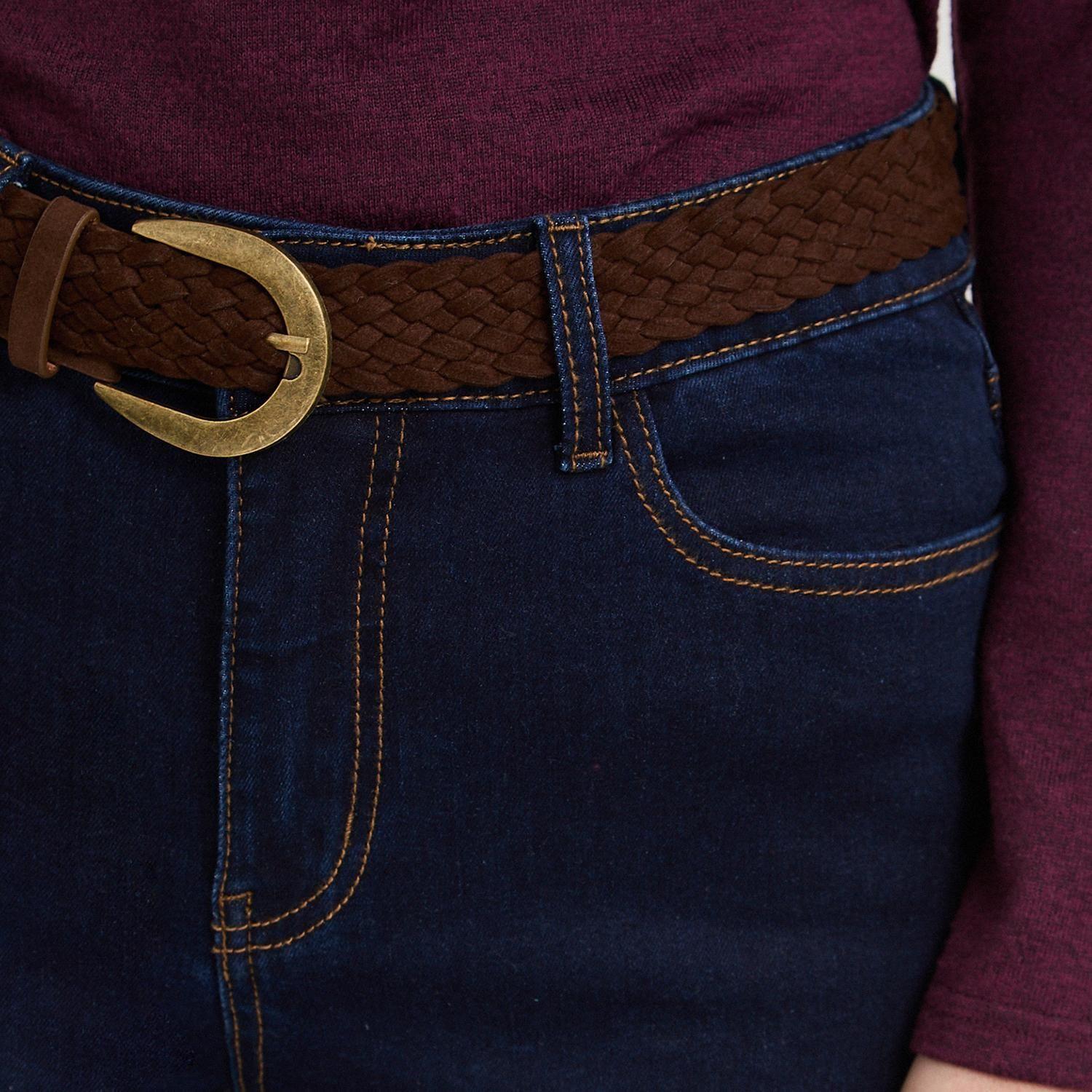 Jeans Coulotte con Cinturón Azul-2