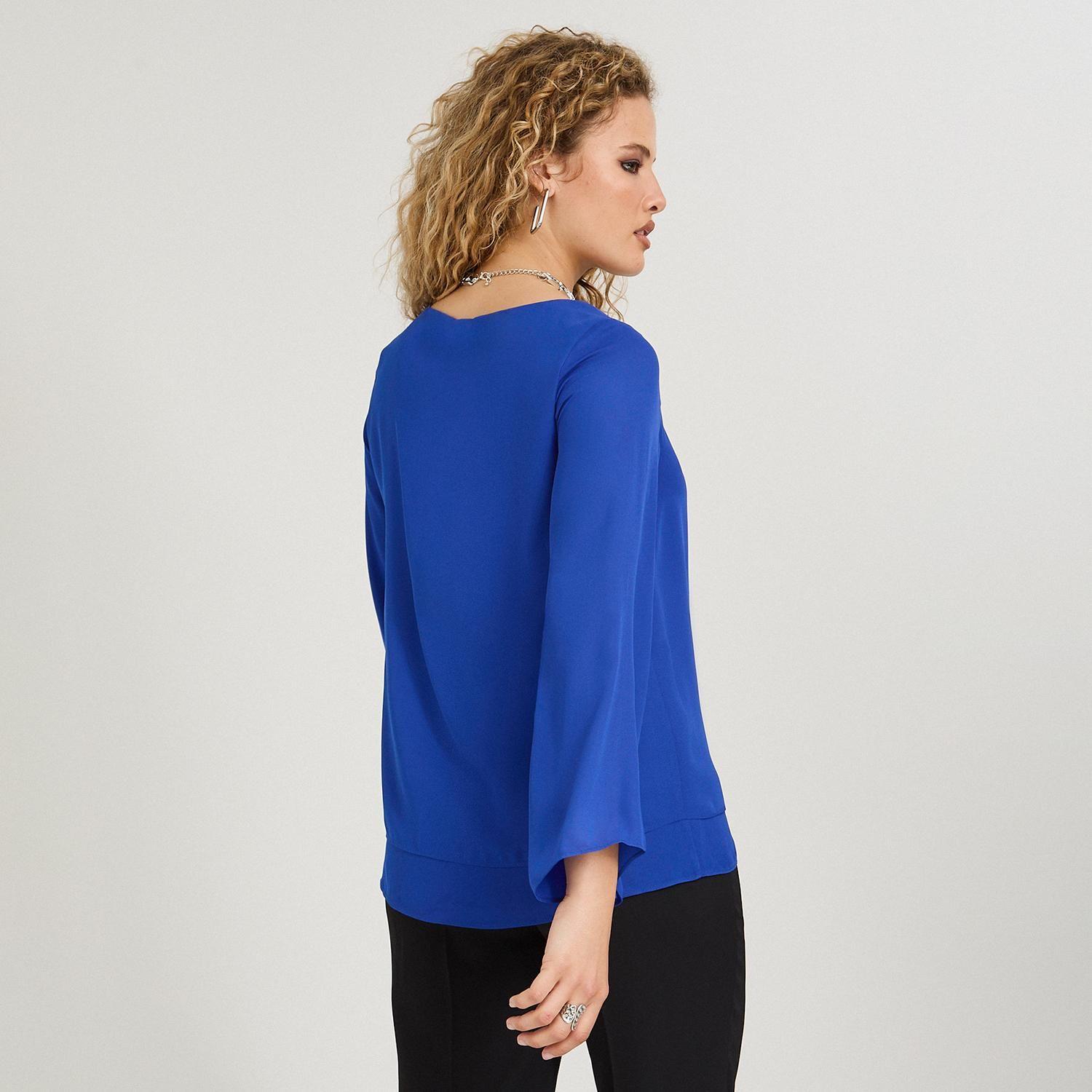Blusa Manga Larga con Cut Out Azul-1