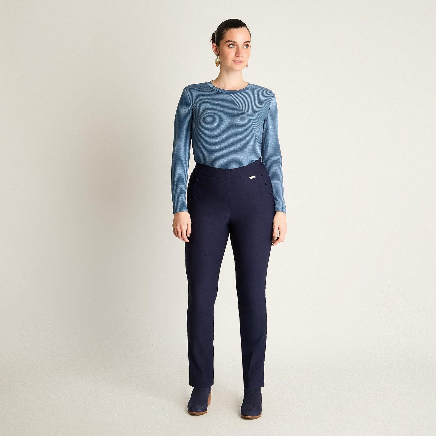 Calza Azul Slim Muy elasticado Calce Ajustado-3