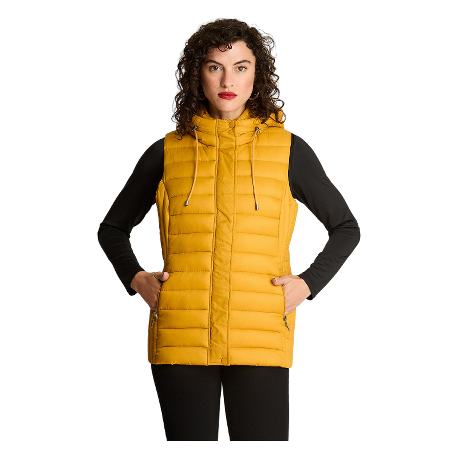 Parka Basica Sin Mangas Mostaza-0