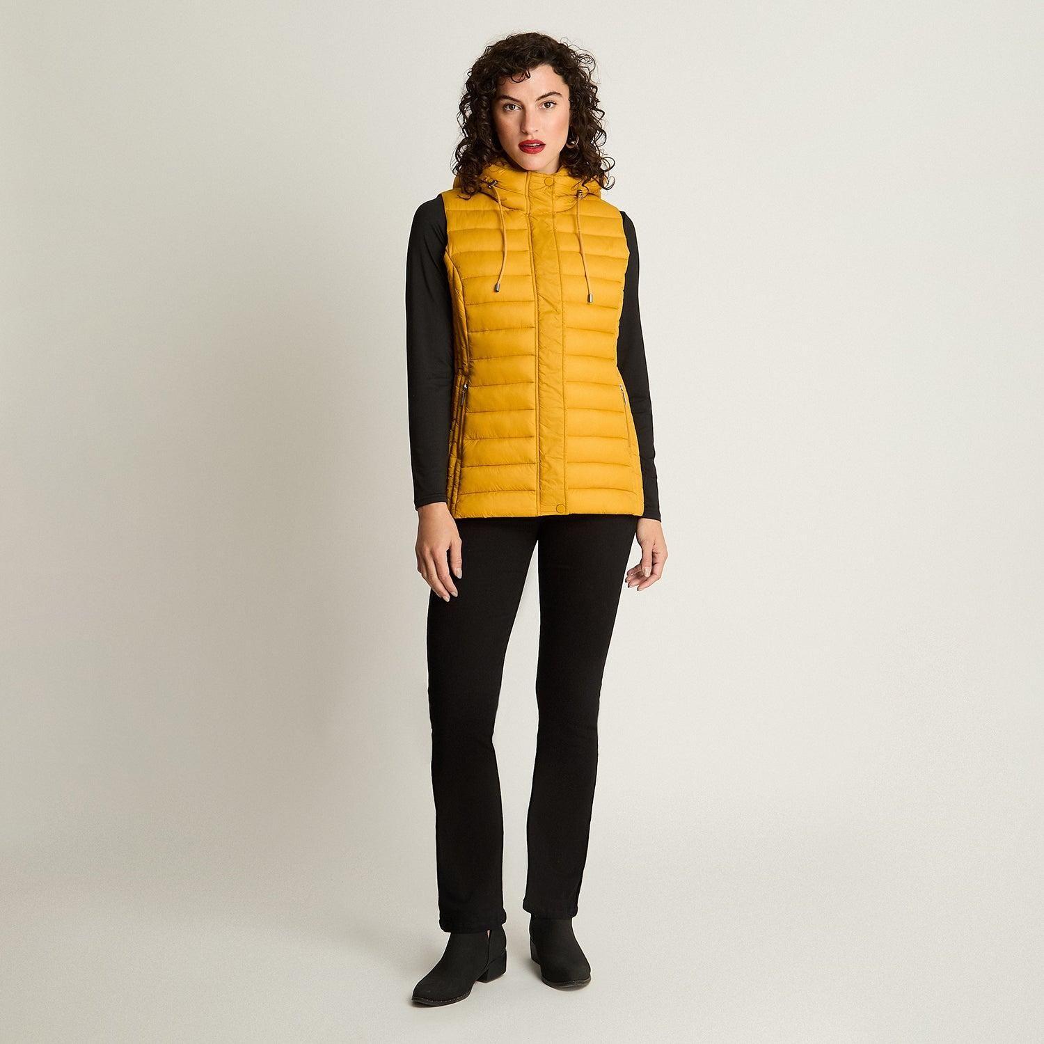 Parka Basica Sin Mangas Mostaza-3