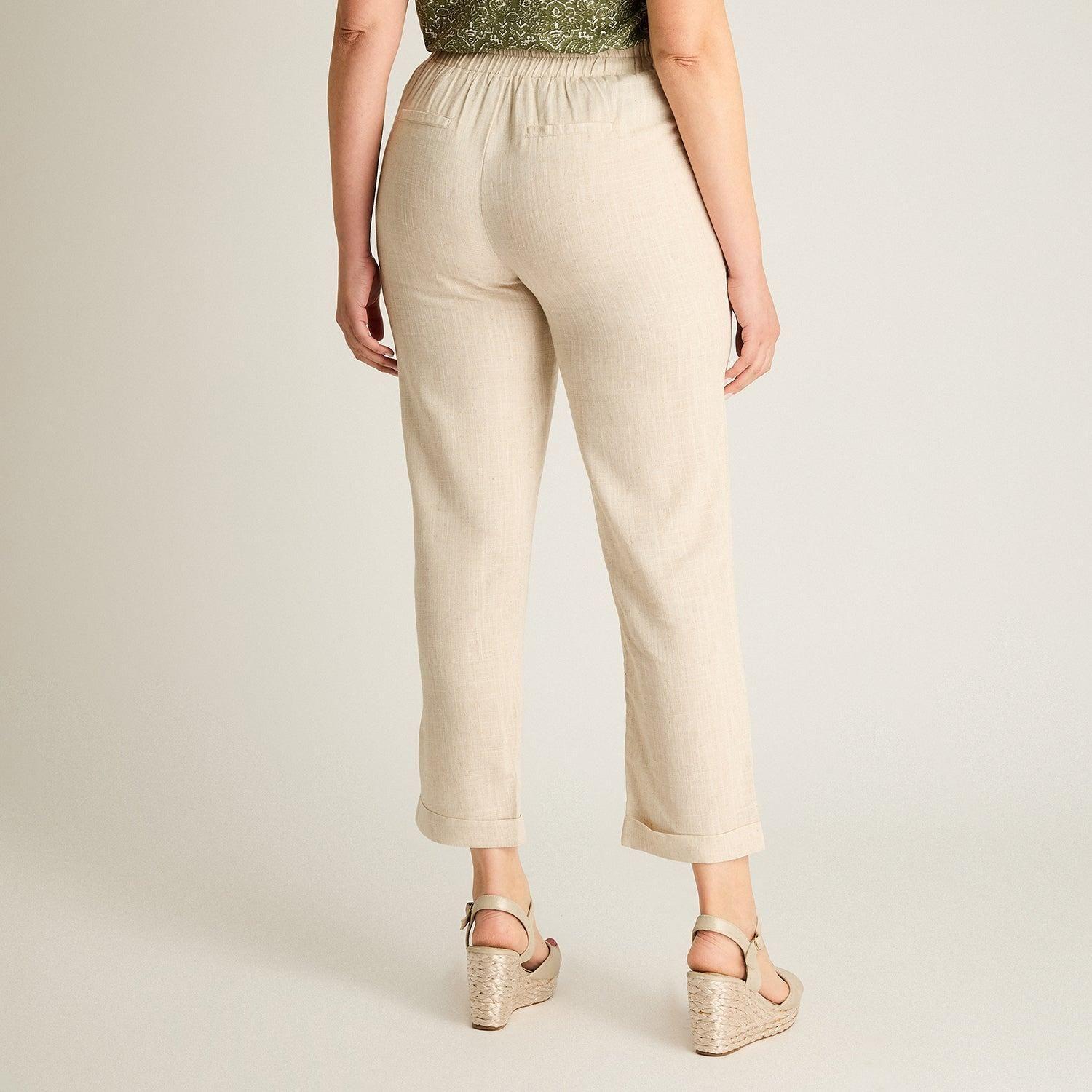 Pantalón Sport Beige Recto No Elasticado Calce Normal-1