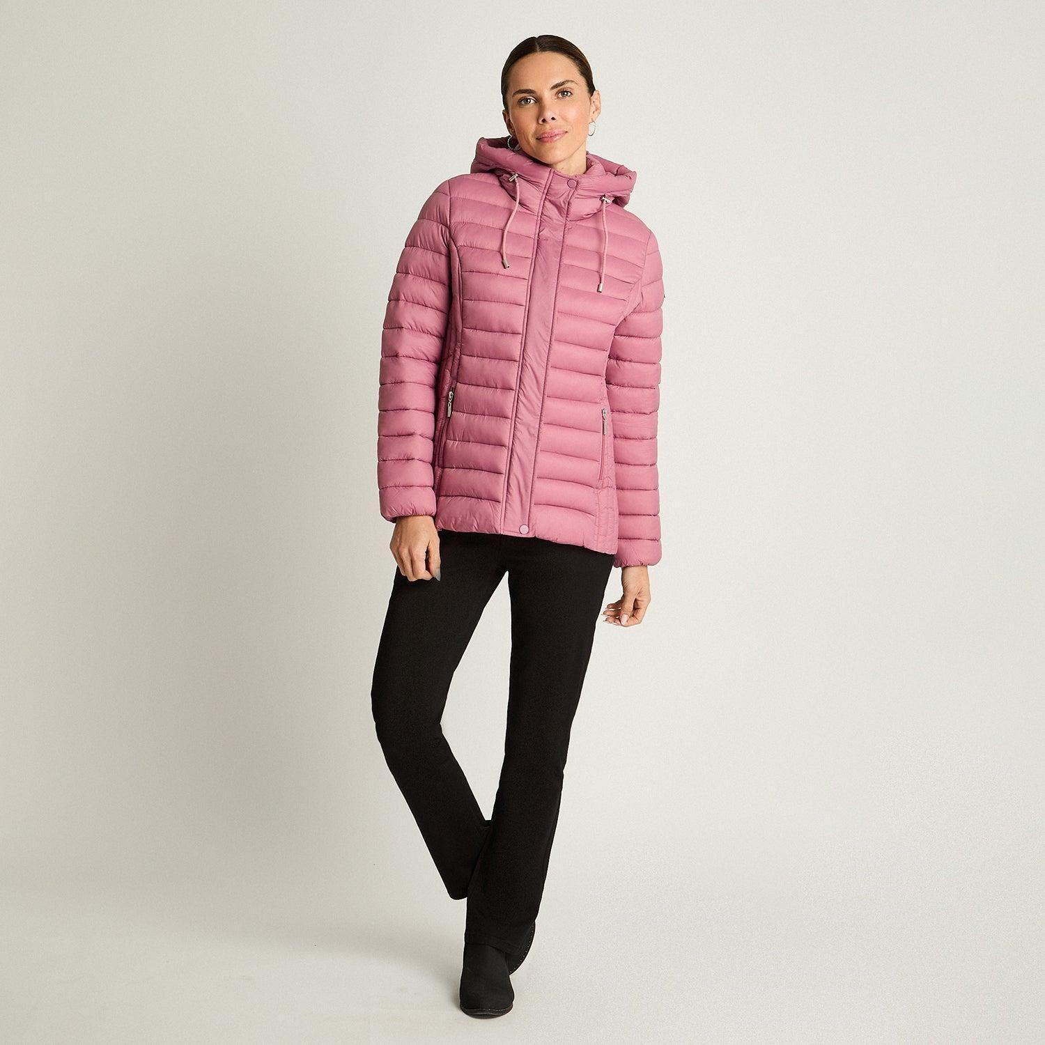 Parka Manga Larga Basica Corta Rosado-3