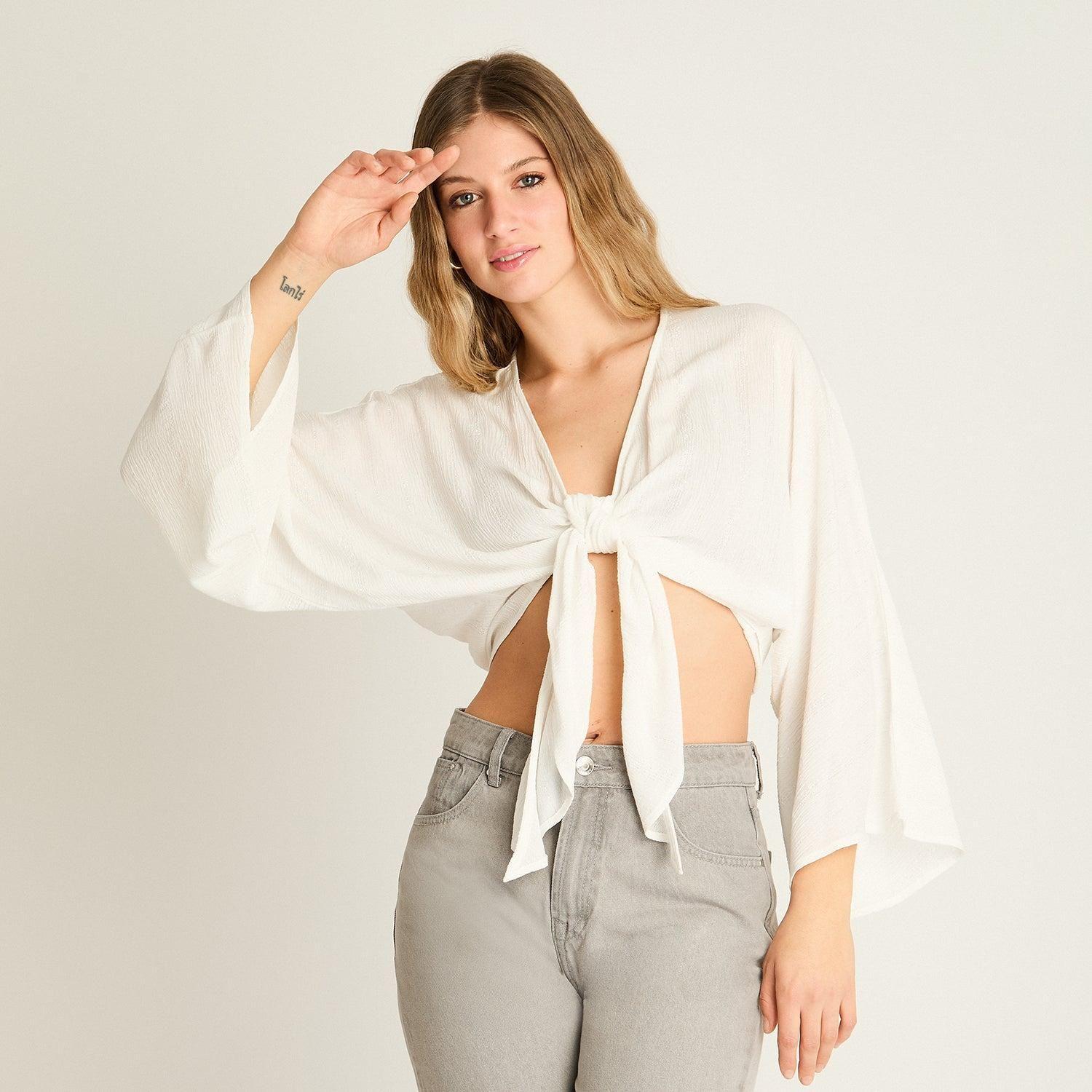 Blusa Crudo Amarre Frontal-0
