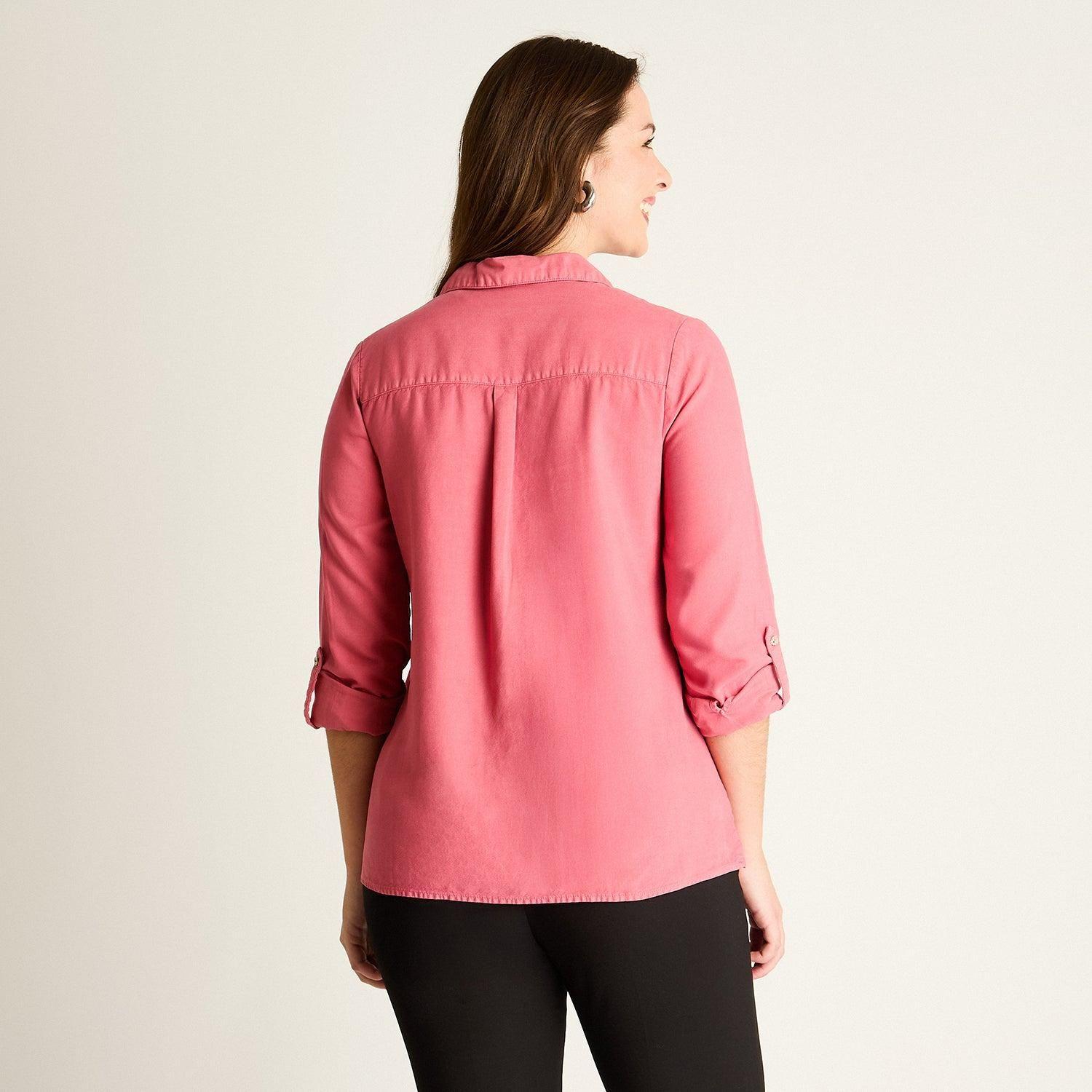 Blusa Rosado en Lyocell con Bolsillos-1