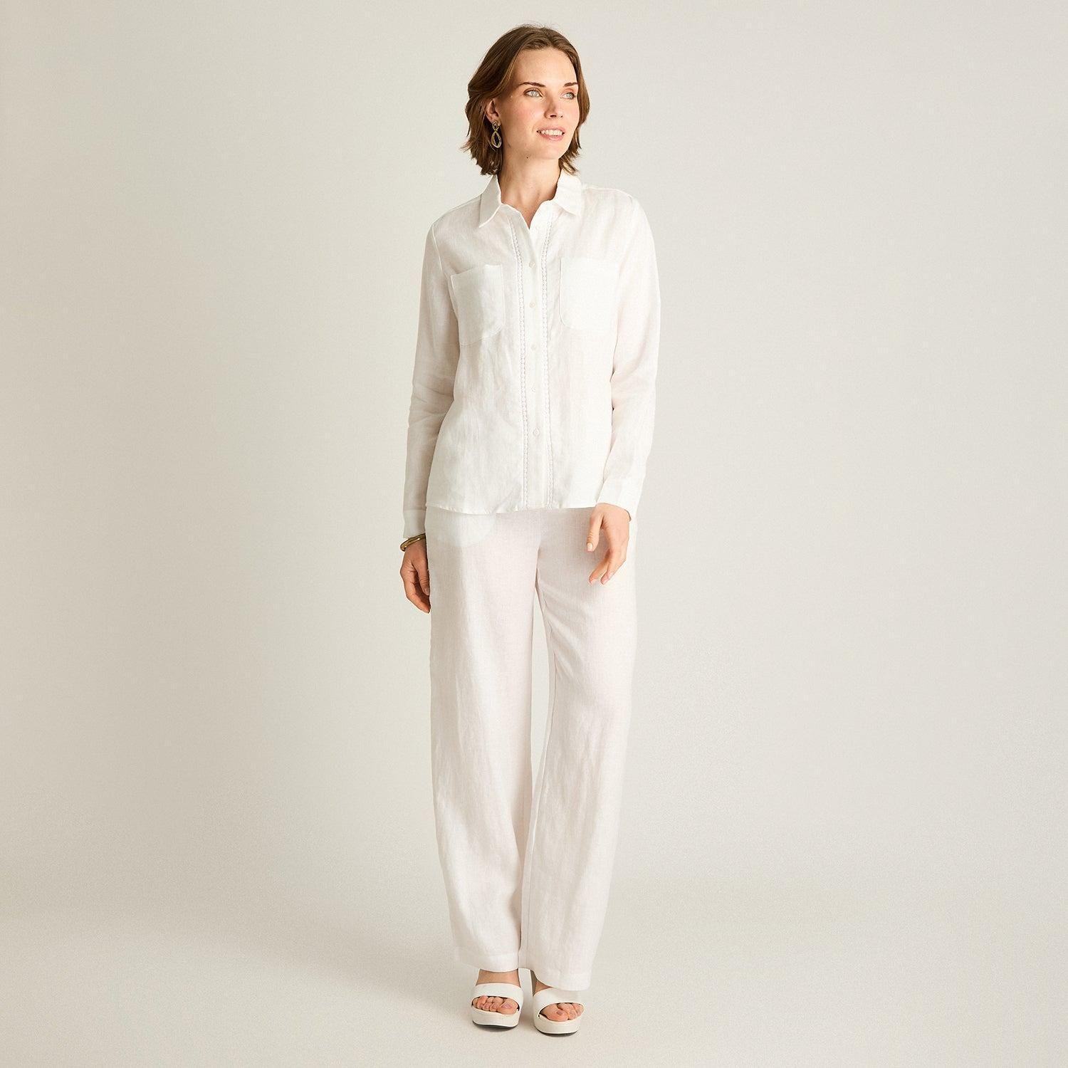 Blusa Blanca 100% Lino-3