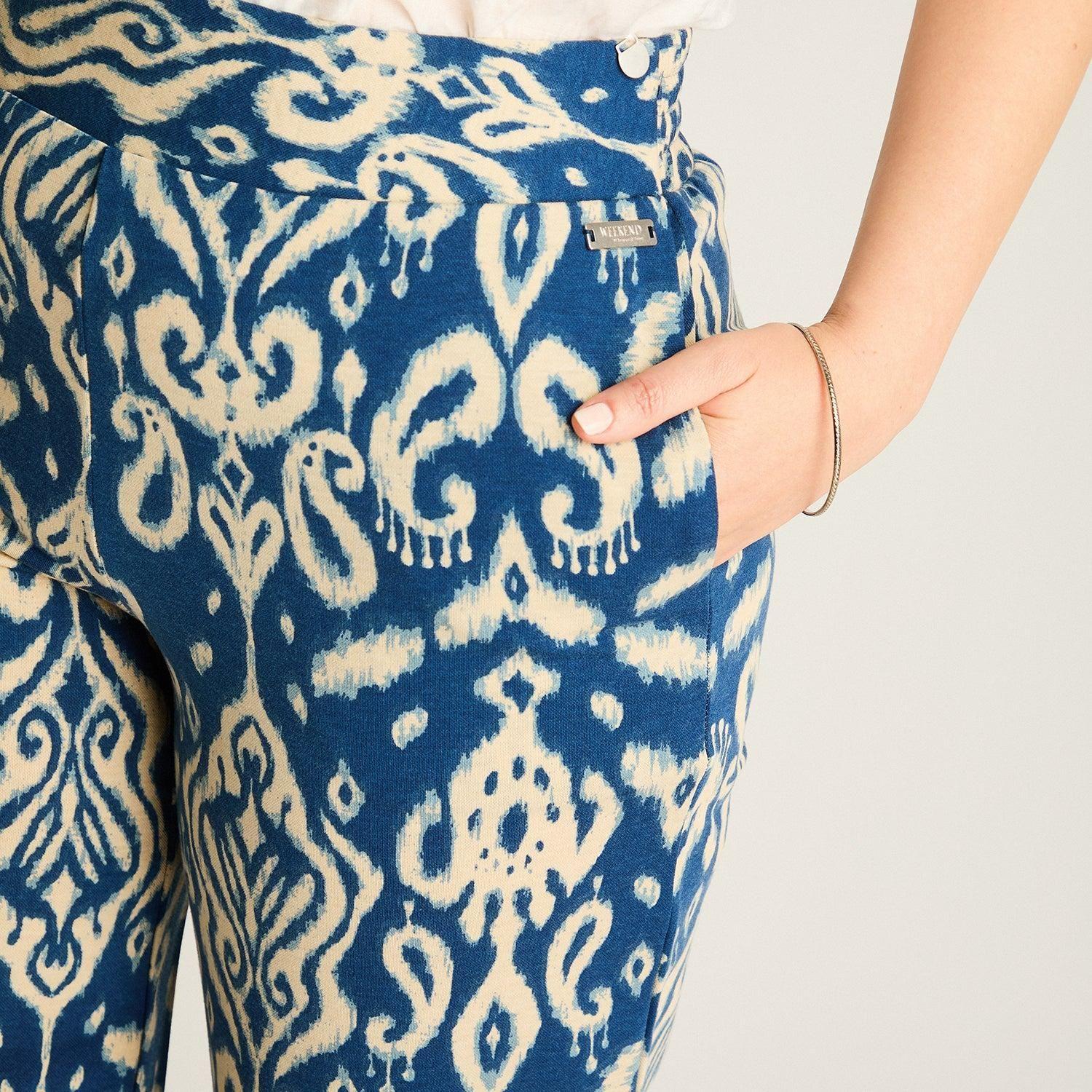 Pantalón Sport Azul Culotte Elasticidad Media Calce Holgado-2