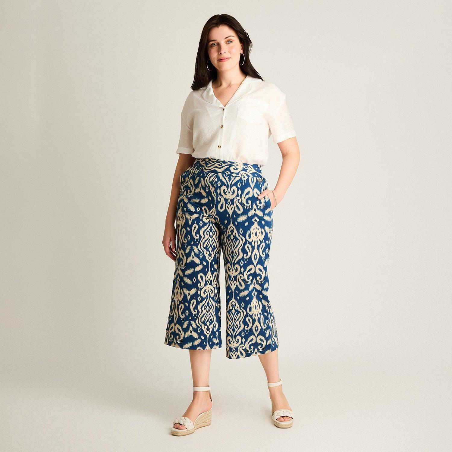 Pantalón Sport Azul Culotte Elasticidad Media Calce Holgado-3