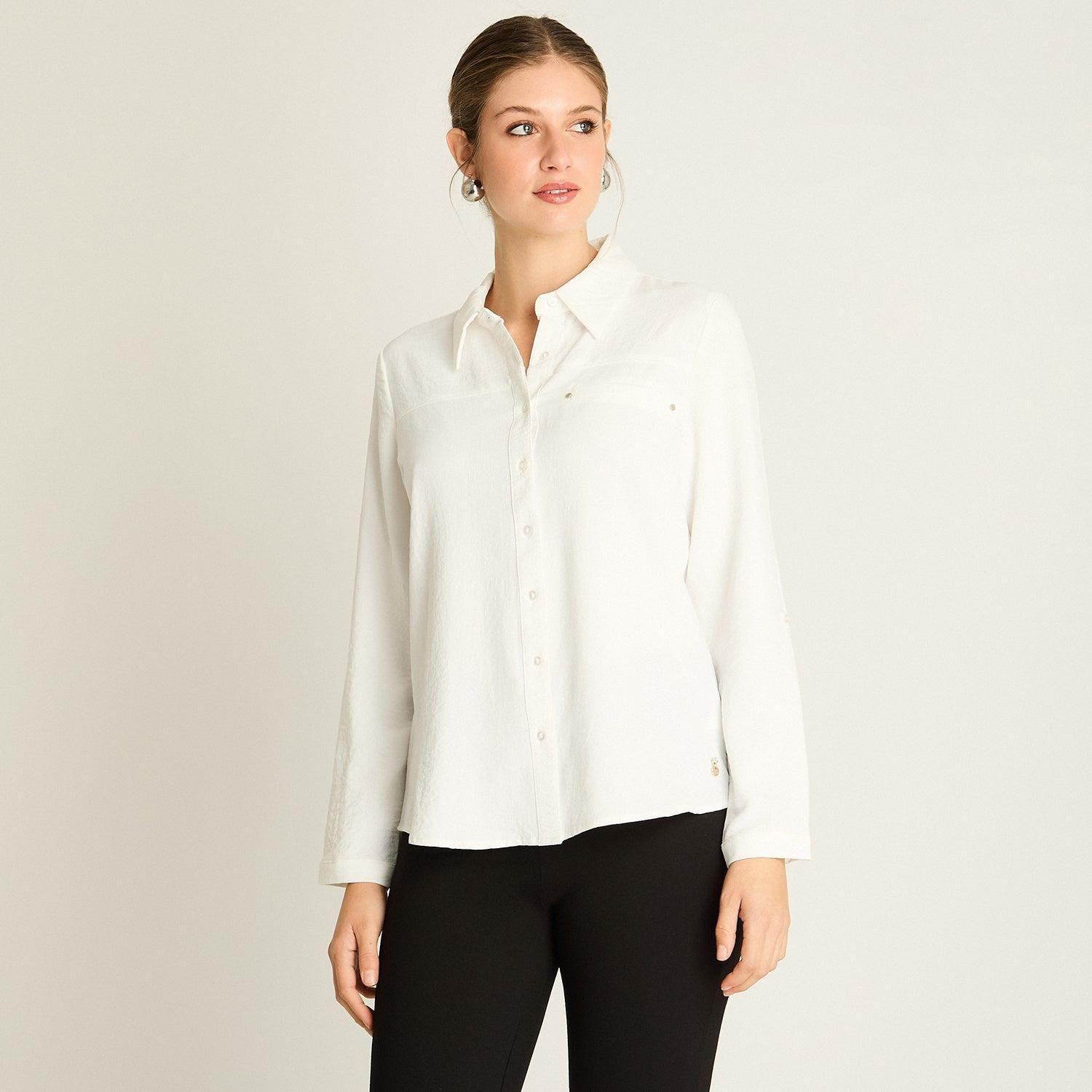 Blusa Crudo con Detalle de Bolsillo-2