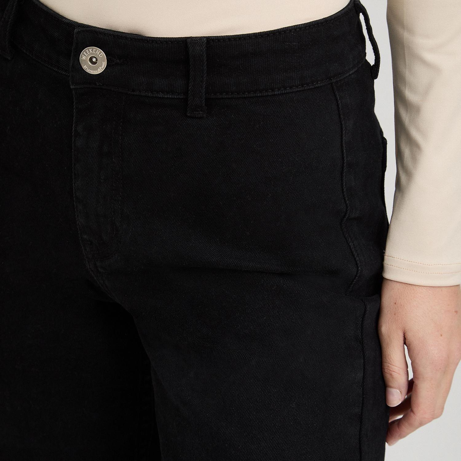 Jeans Culotte un Botón Negro-2