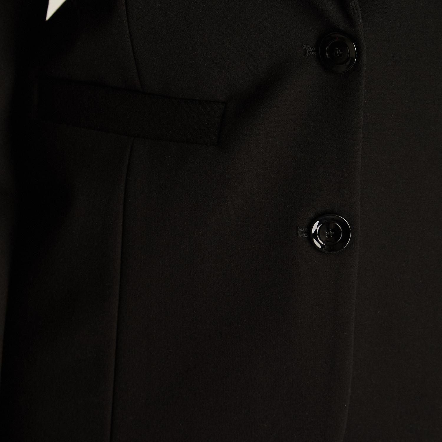 Blazer Negro Básico Punto Roma con Dos Bolsillos-2