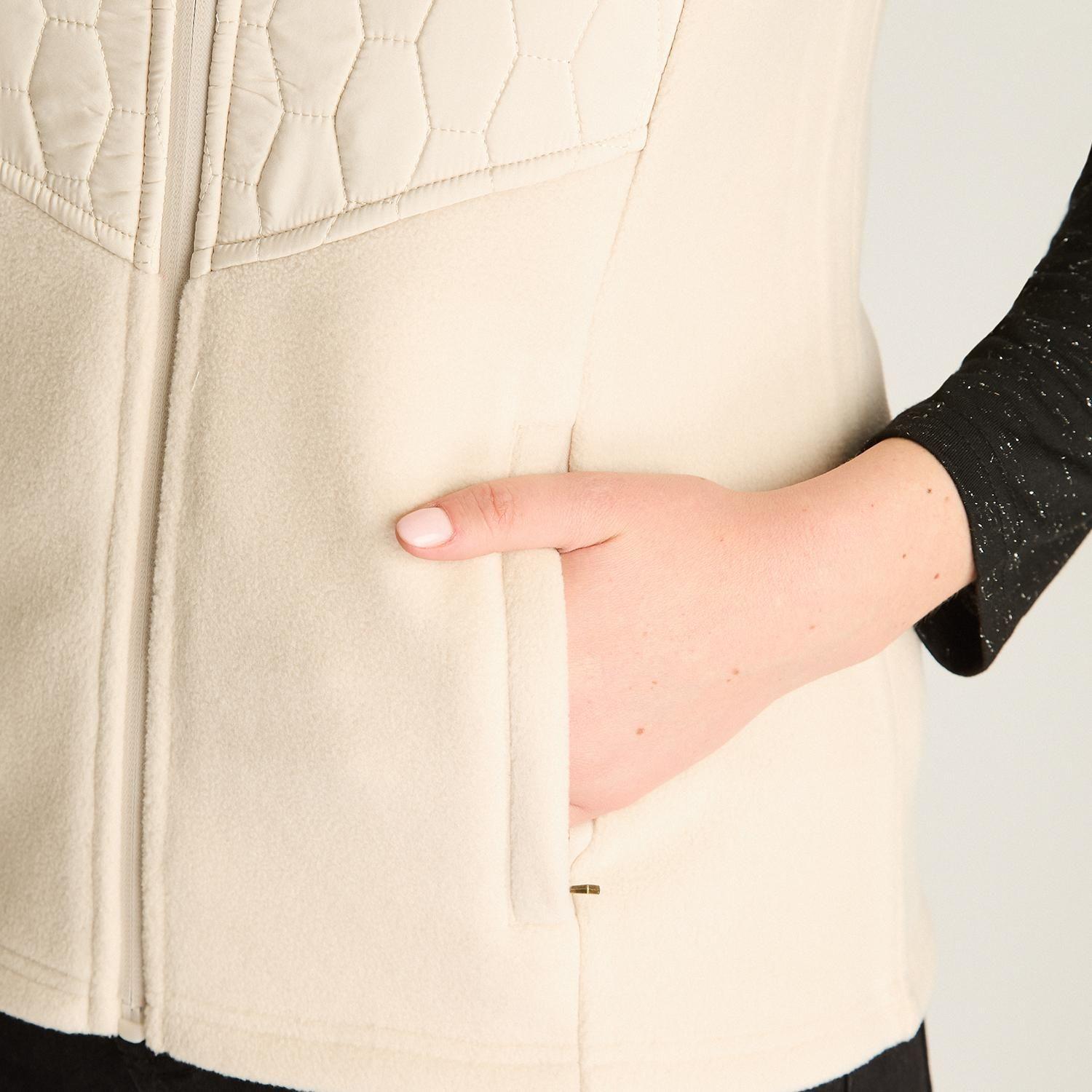 Polerón Polar Arena Sin Mangas Diseño Quilted a Tono-2