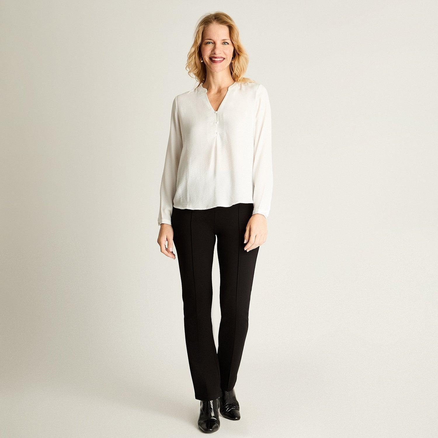 Blusa Manga Larga Escote Mao 3 Botones Crudo-3