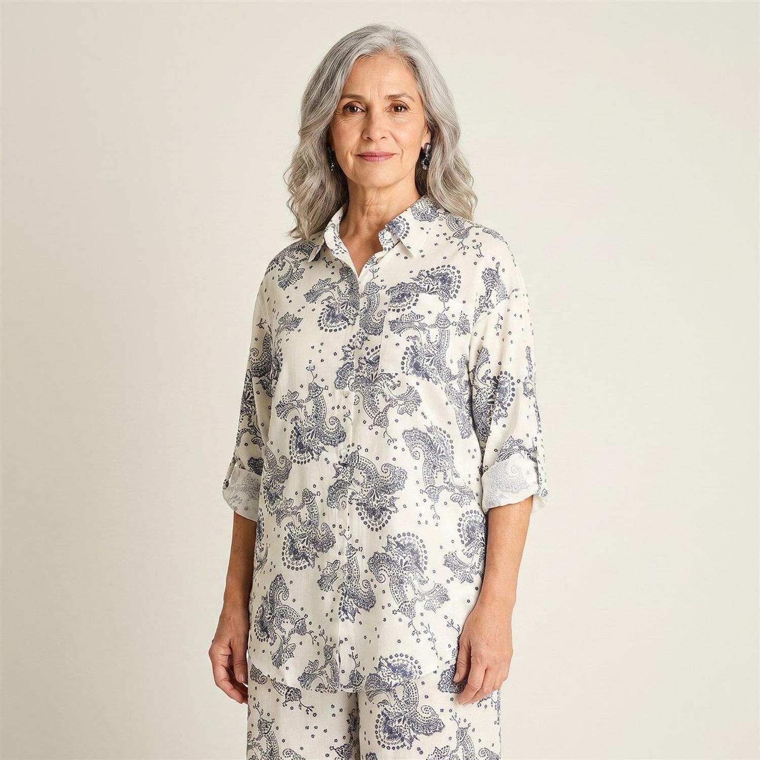 Blusa Blanco Estampado Mediterráneo-2