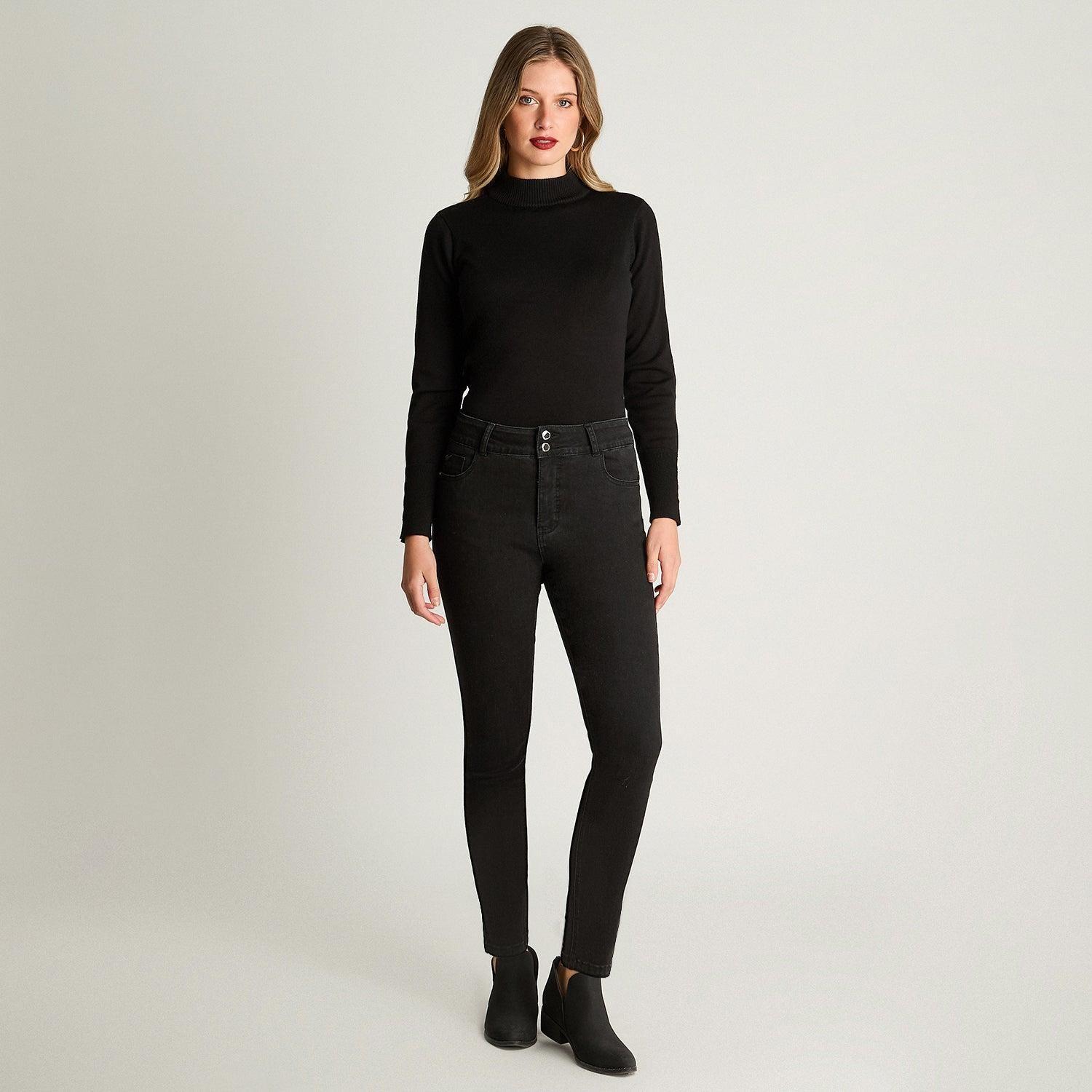 Jeans Skynny Push Up Control De Abdomen Negro-3