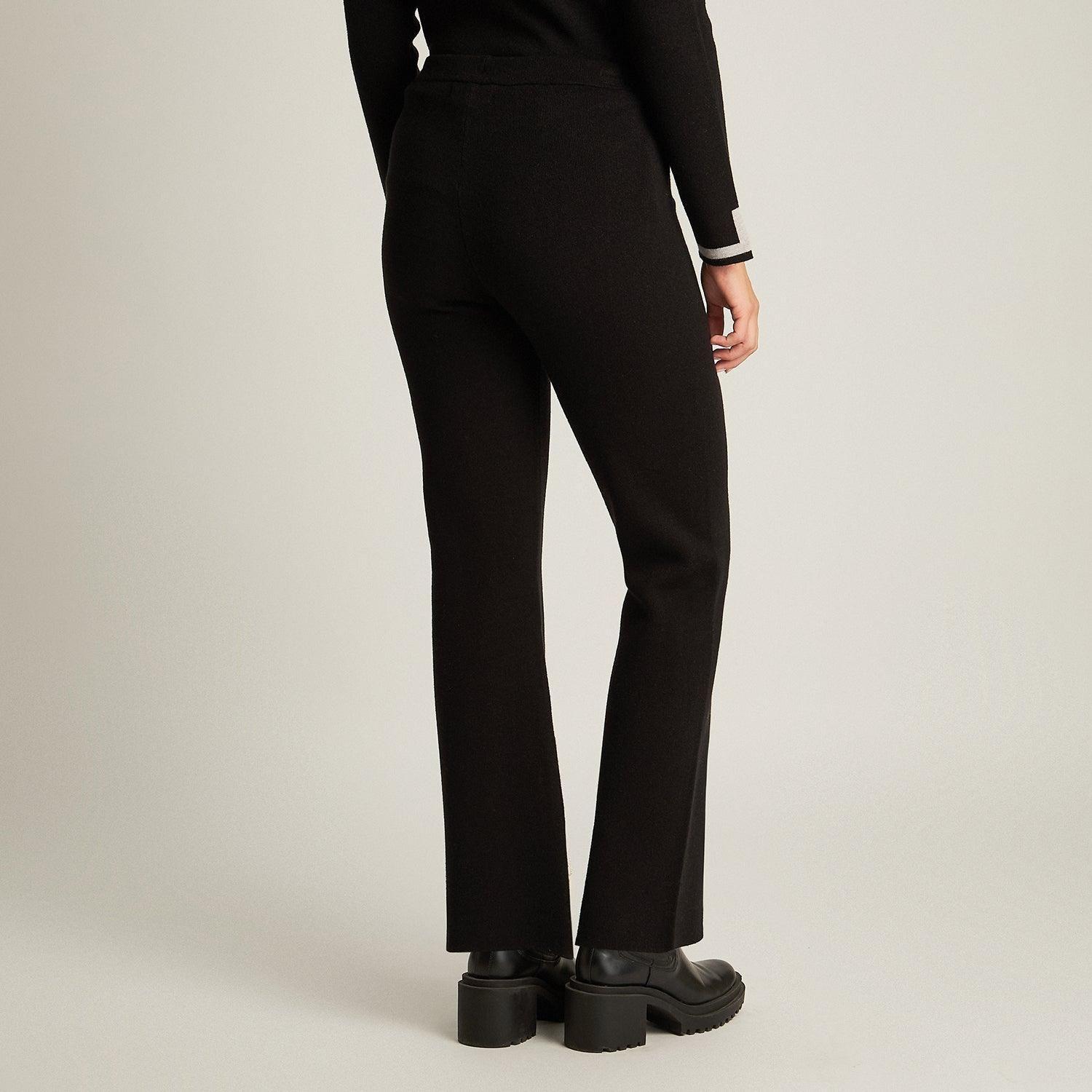 Pantalon Sport Negro Elasticidad Media Sin Forro Calce Normal Tela Tejido-1