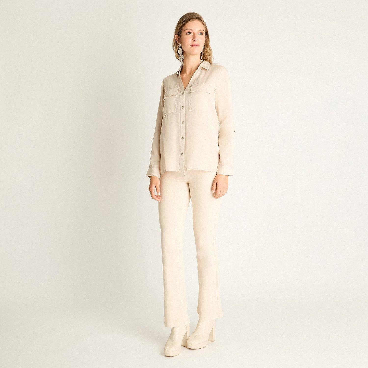 Blusa Beige de Lyocell-3