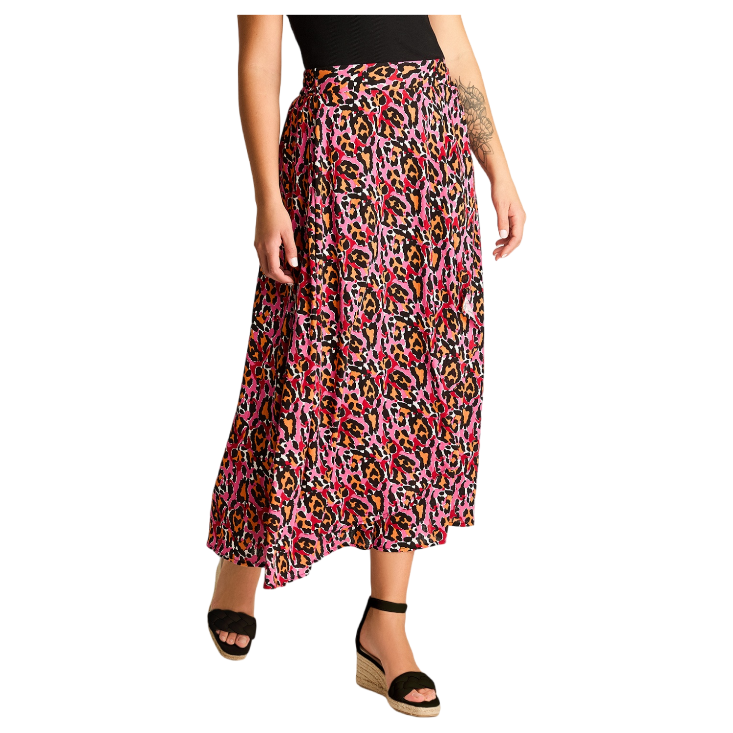 Falda Rojo Maxi No Elasticado Calce Normal-0