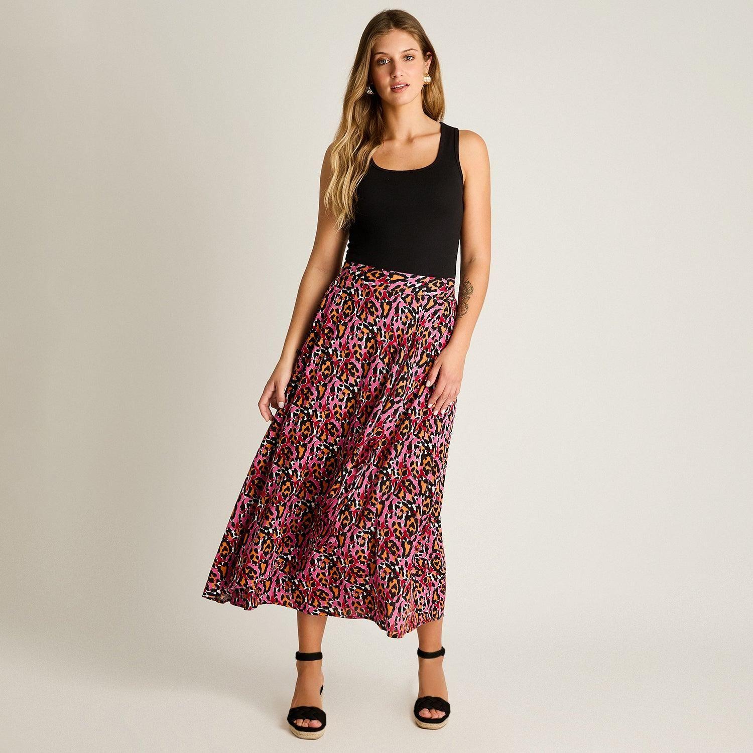 Falda Rojo Maxi No Elasticado Calce Normal-3