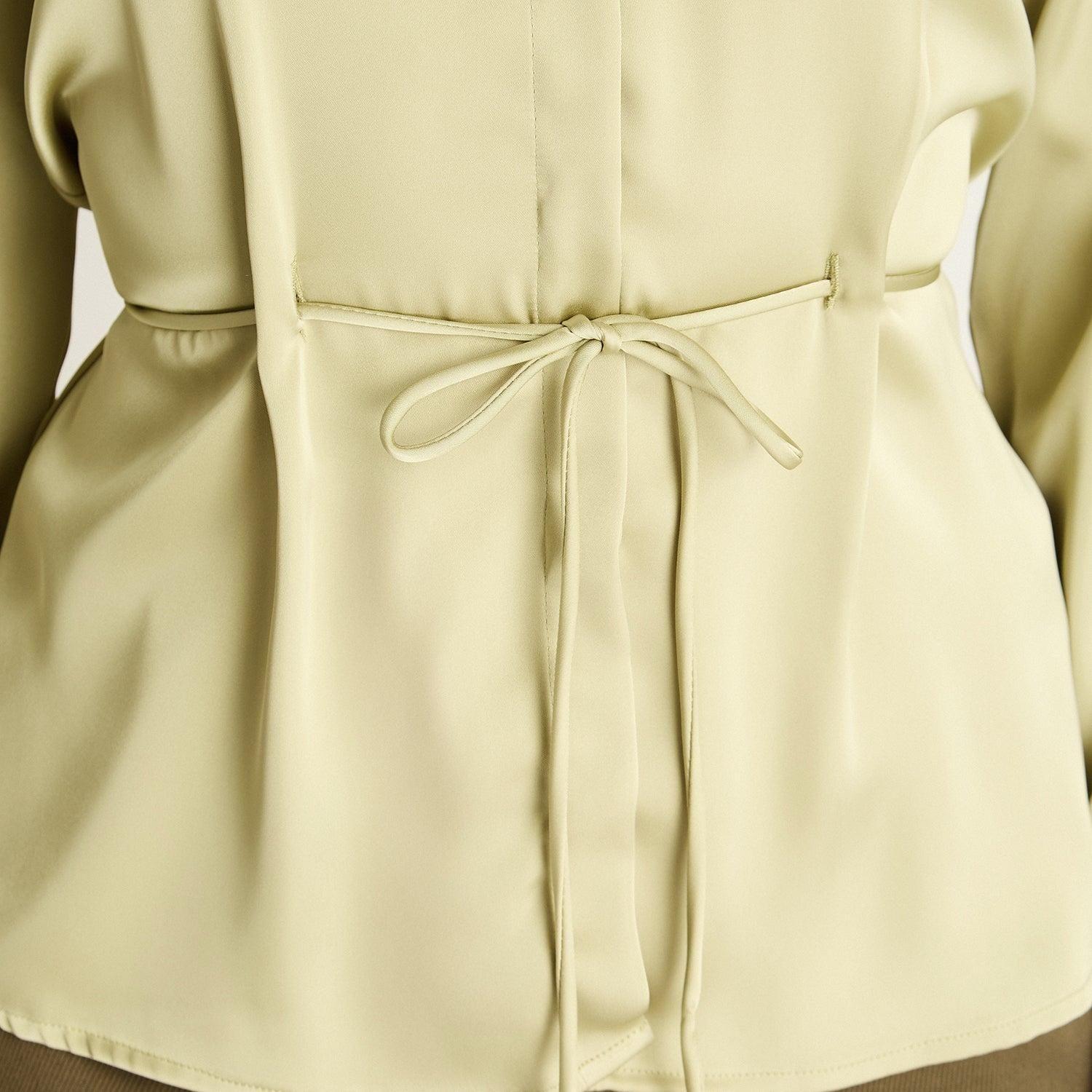 Blusa Verde con Amarra en la Cintura-2