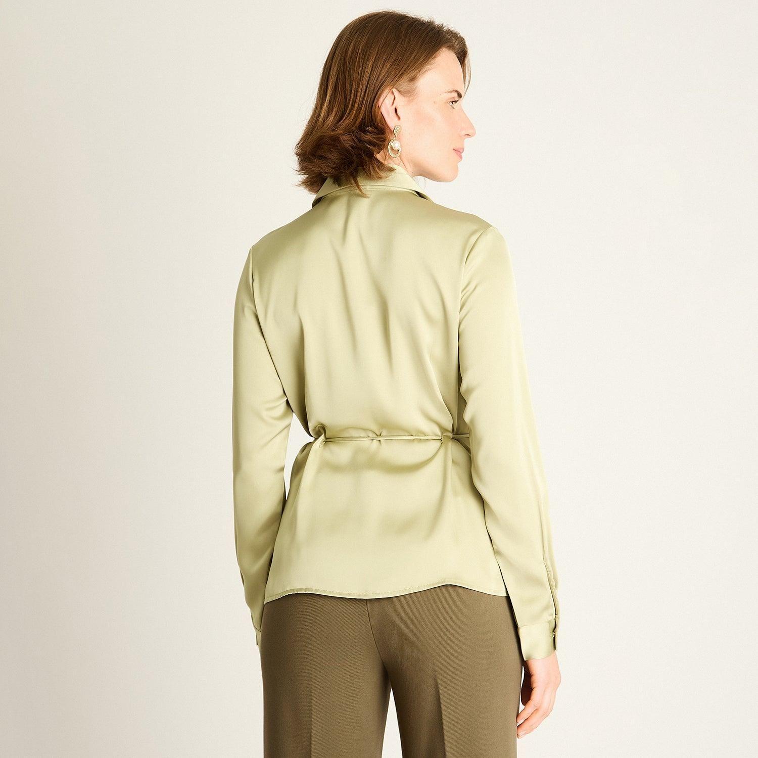 Blusa Verde con Amarra en la Cintura-1
