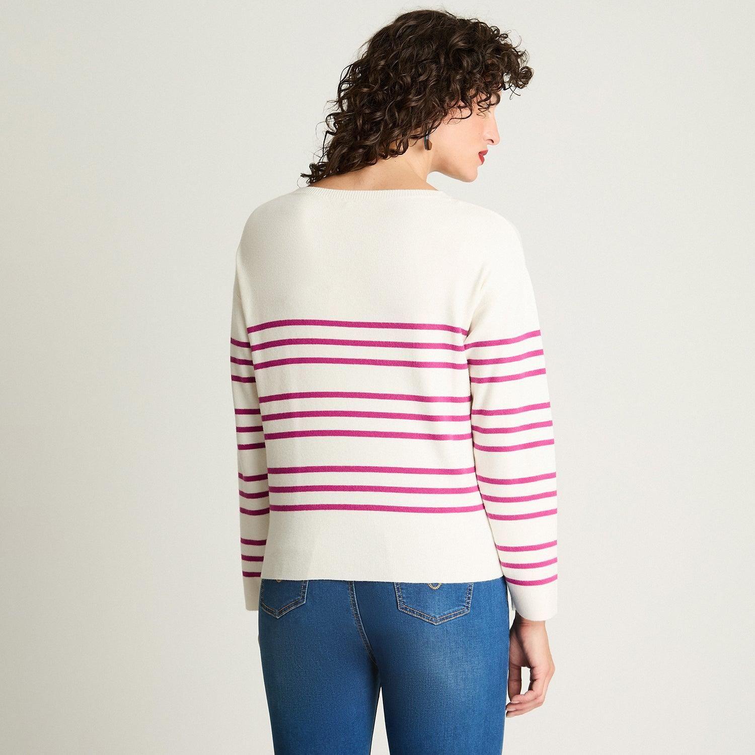 Sweater Manga Larga Cuello Redondo Básico Crudo-1