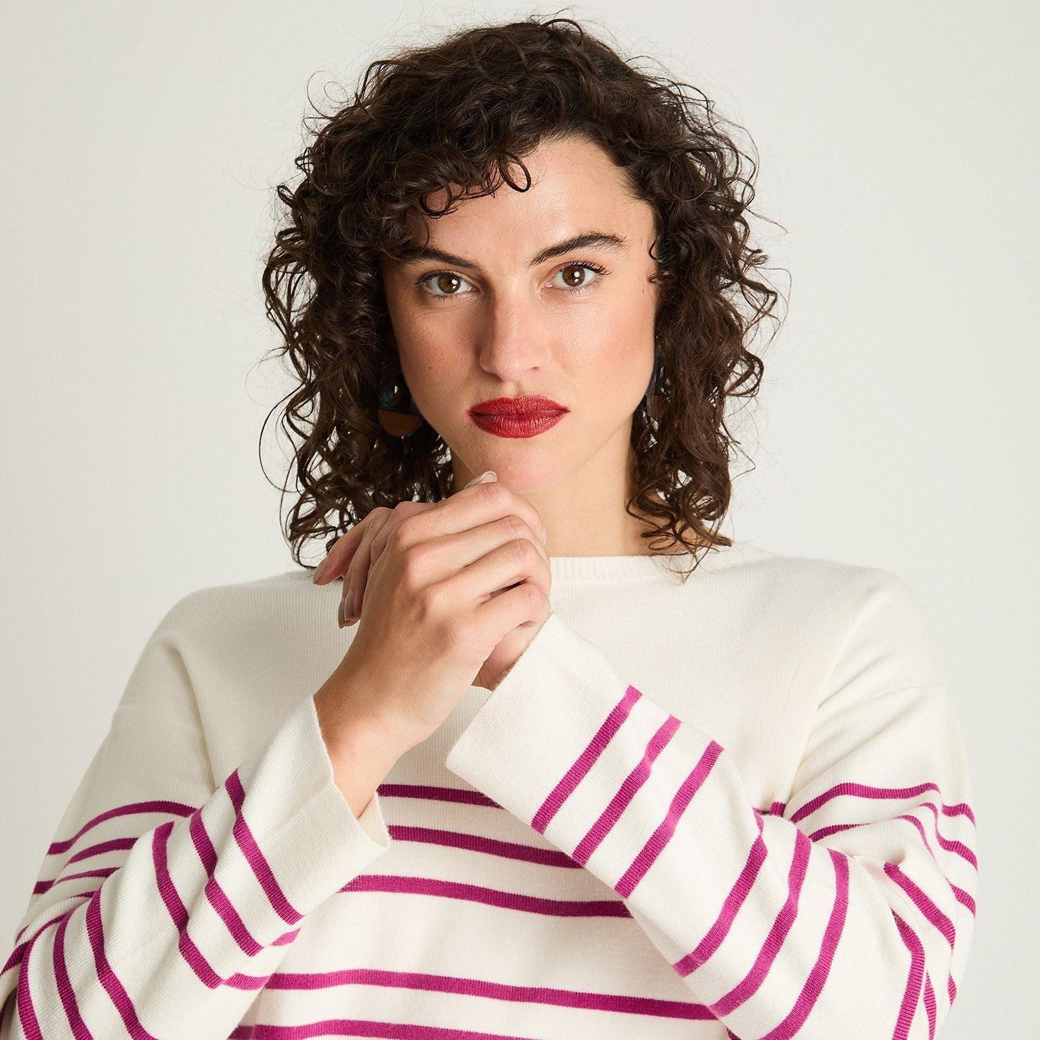 Sweater Manga Larga Cuello Redondo Básico Crudo-2