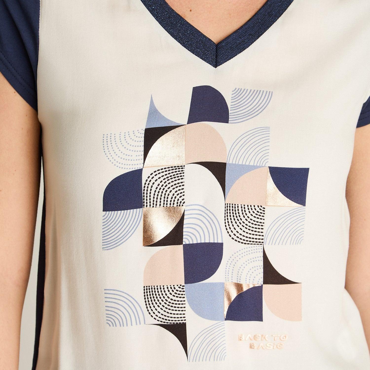 Polera Indigo Manga Corta Elasticidad Media Sin Forro Calce Normal Tela Punto Y Plano-2