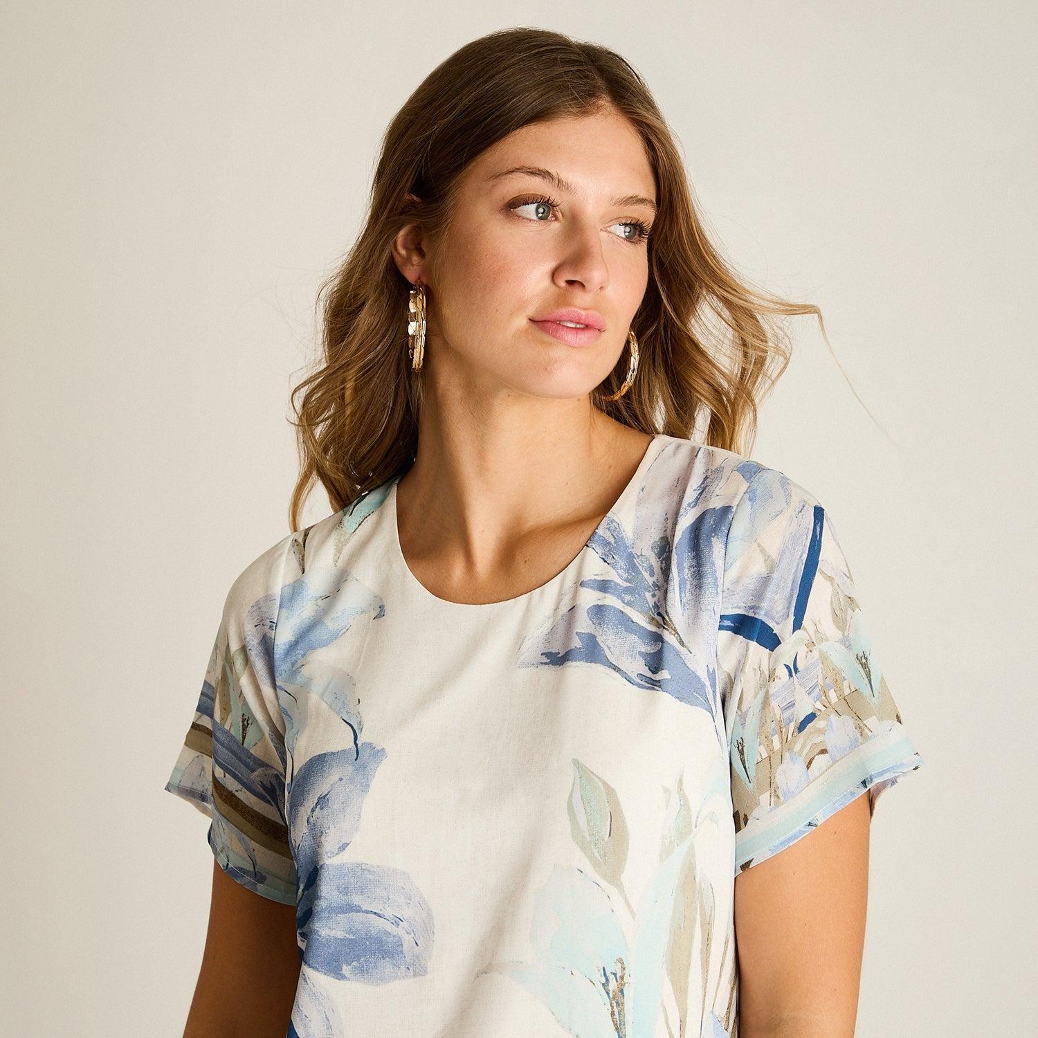 Vestido Corto Crudo No Elasticado Con Forro Calce Holgado-2