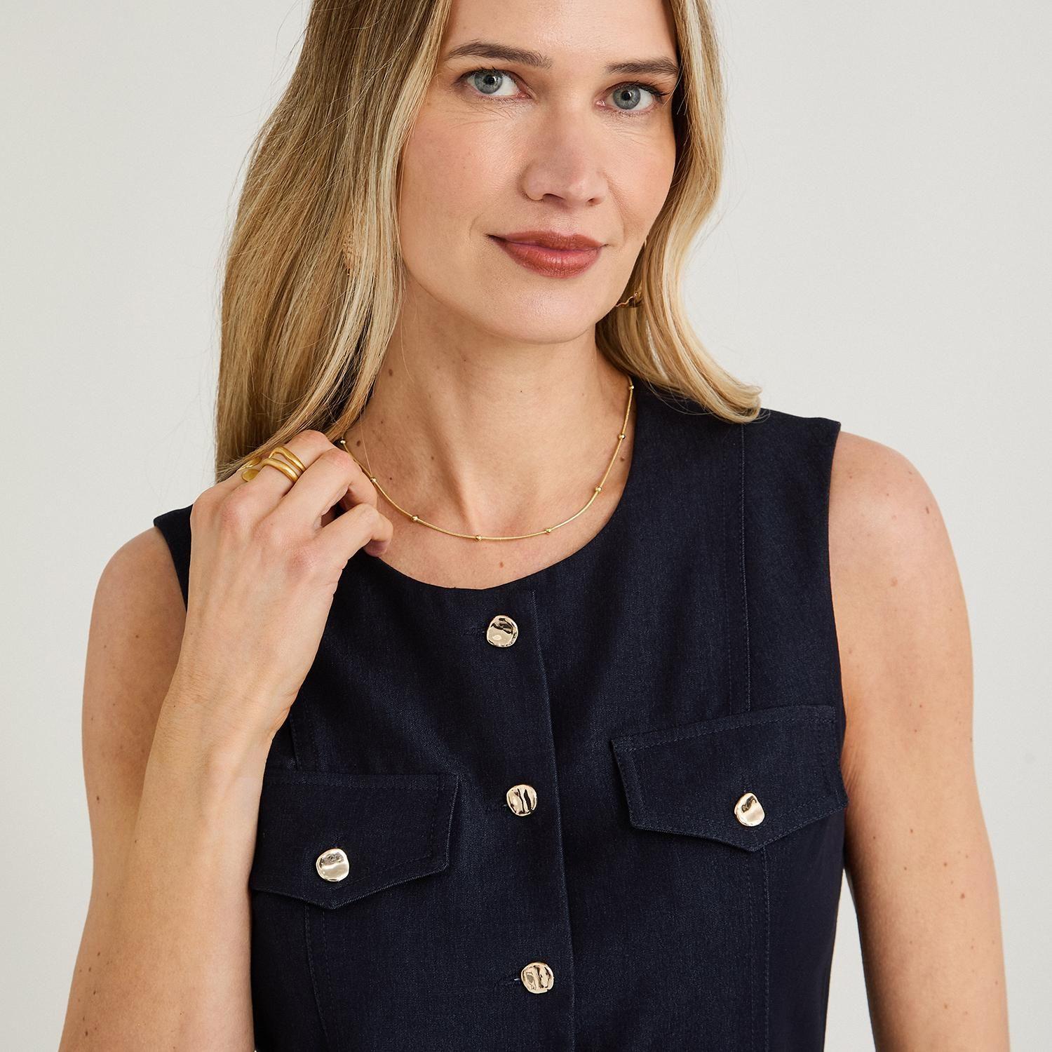 Casaca sin Mangas Look Denim Azul-2