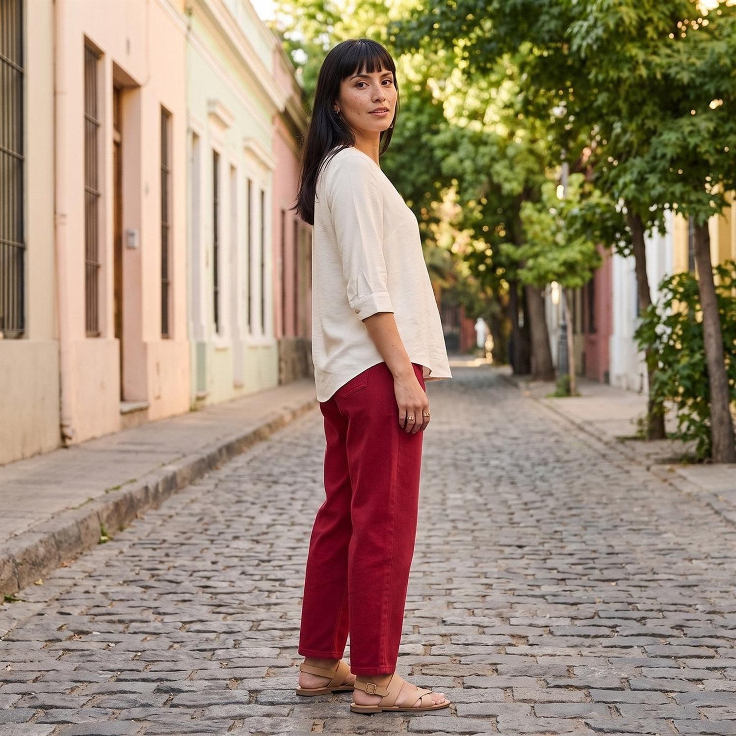 Blusa Manga 3/4 con Botón Crudo-6
