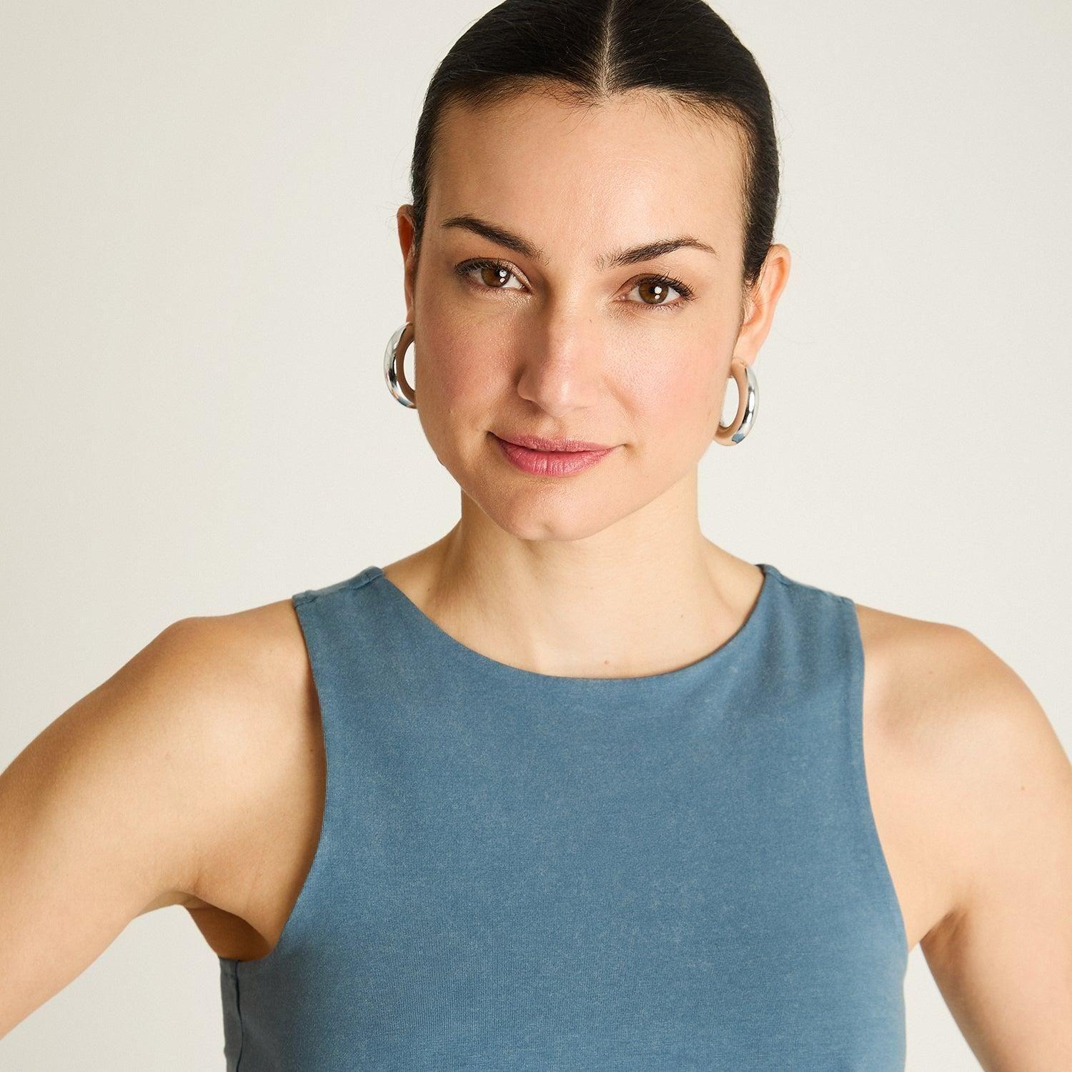 Polera Crop Top Indigo Sin Mangas-2