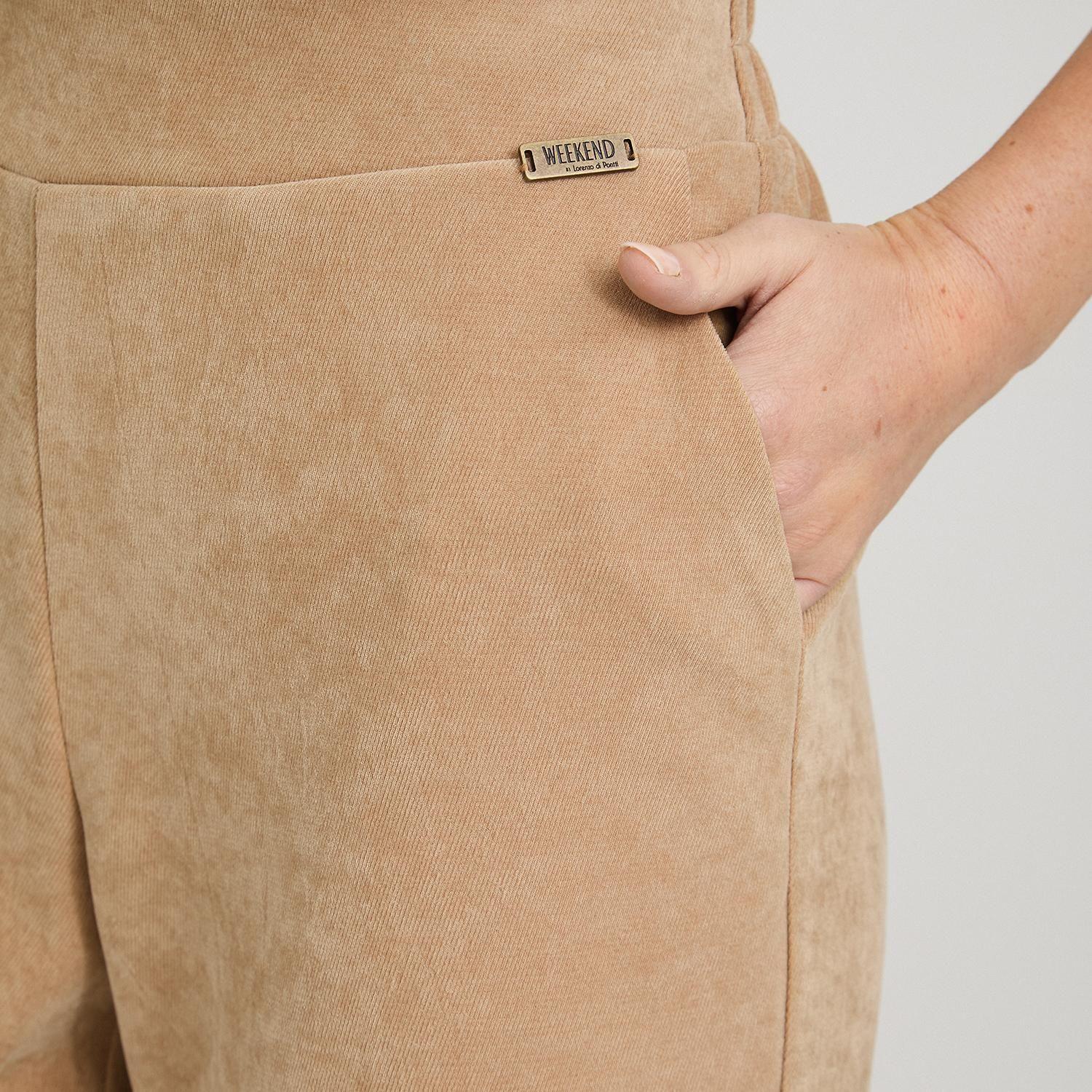 Pantalón Sport Palazzo de Suede Camel-2