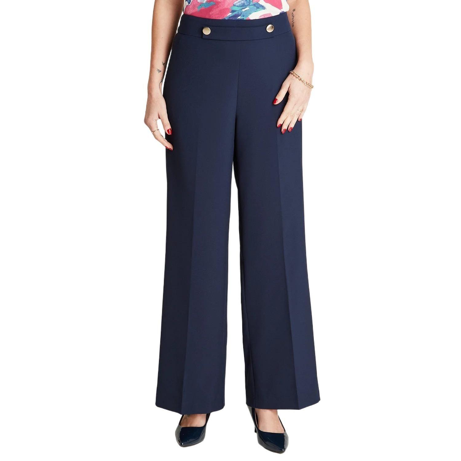 Pantalón Formal Azul Palazzo-0