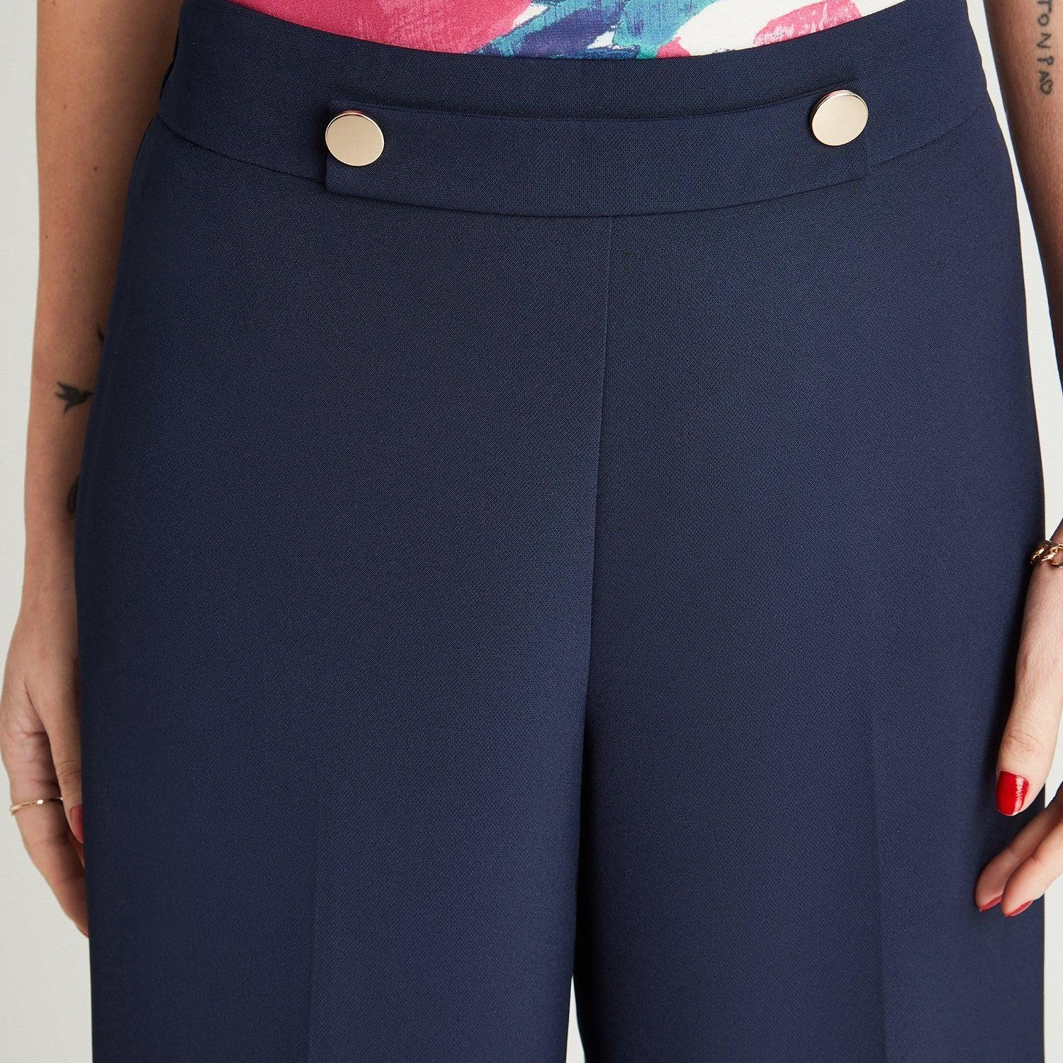 Pantalón Formal Azul Palazzo-2