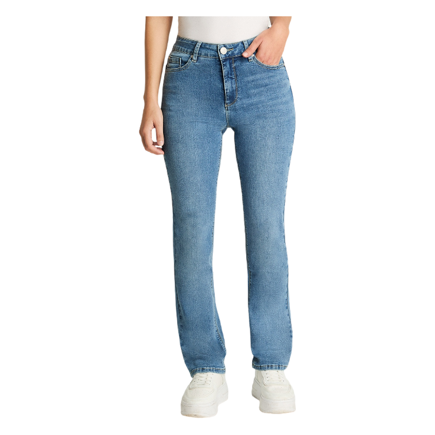 Jeans Recto 5 Bolsillos Celeste-0
