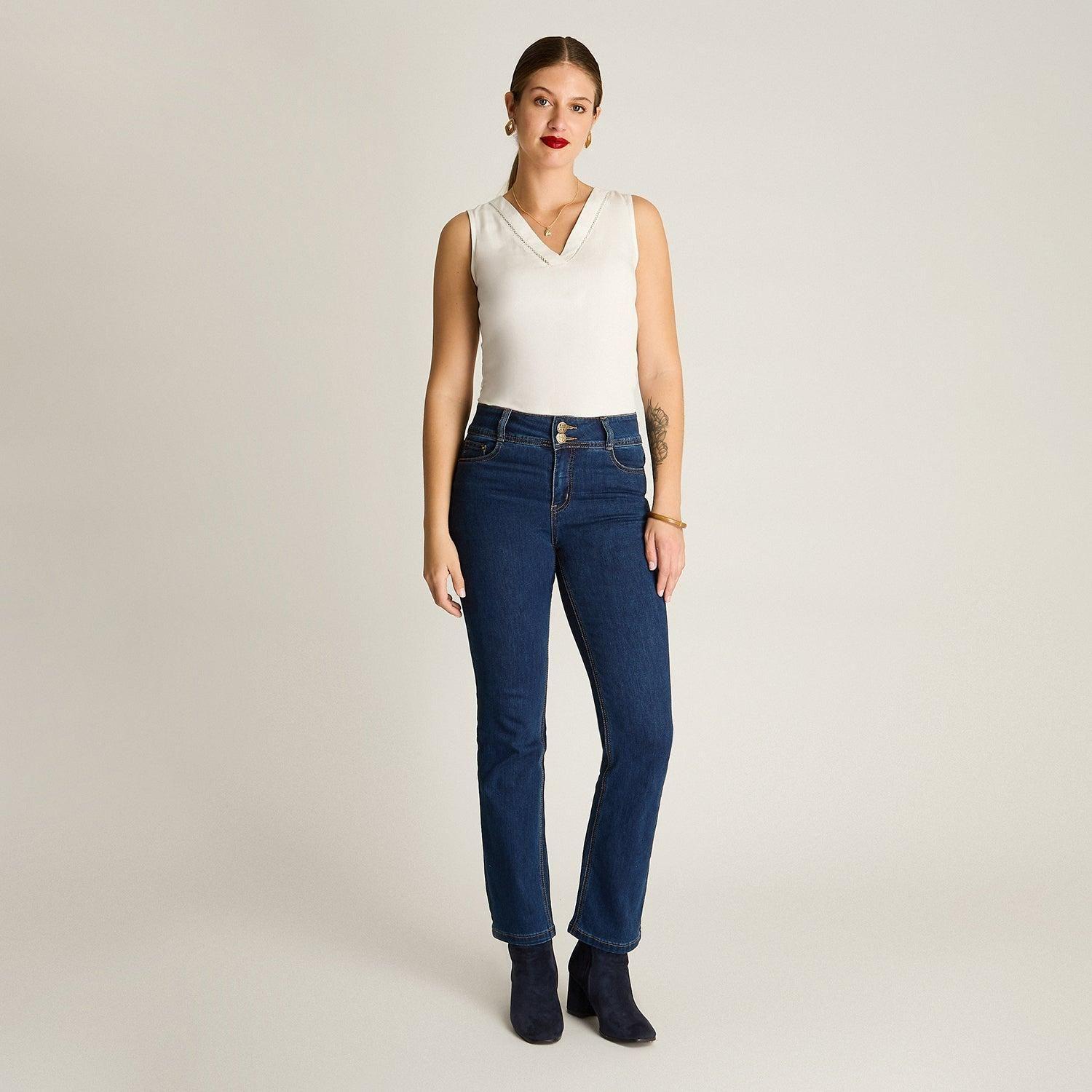 Jeans Blue Medio Elasticidad Media Sin Forro Calce Normal Tela Denim-3