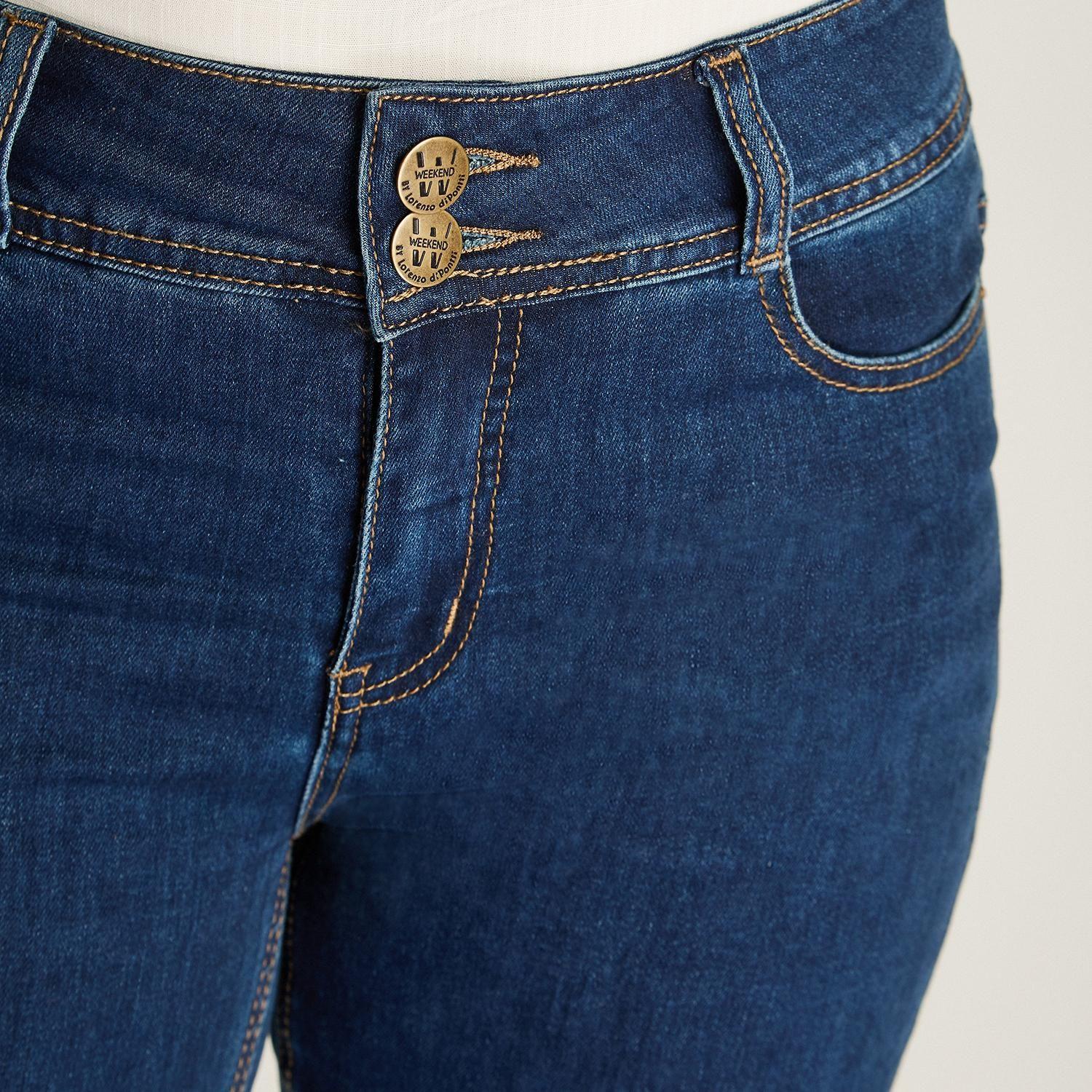 Jeans Recto Azul Medio Push Up de Cinco Bolsillos-2