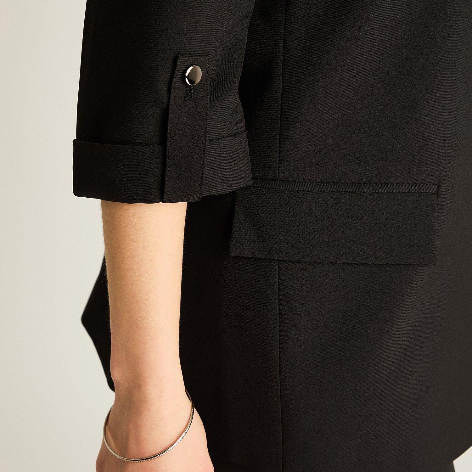 Blazer Negro Manga 3/4 Con Forro-2