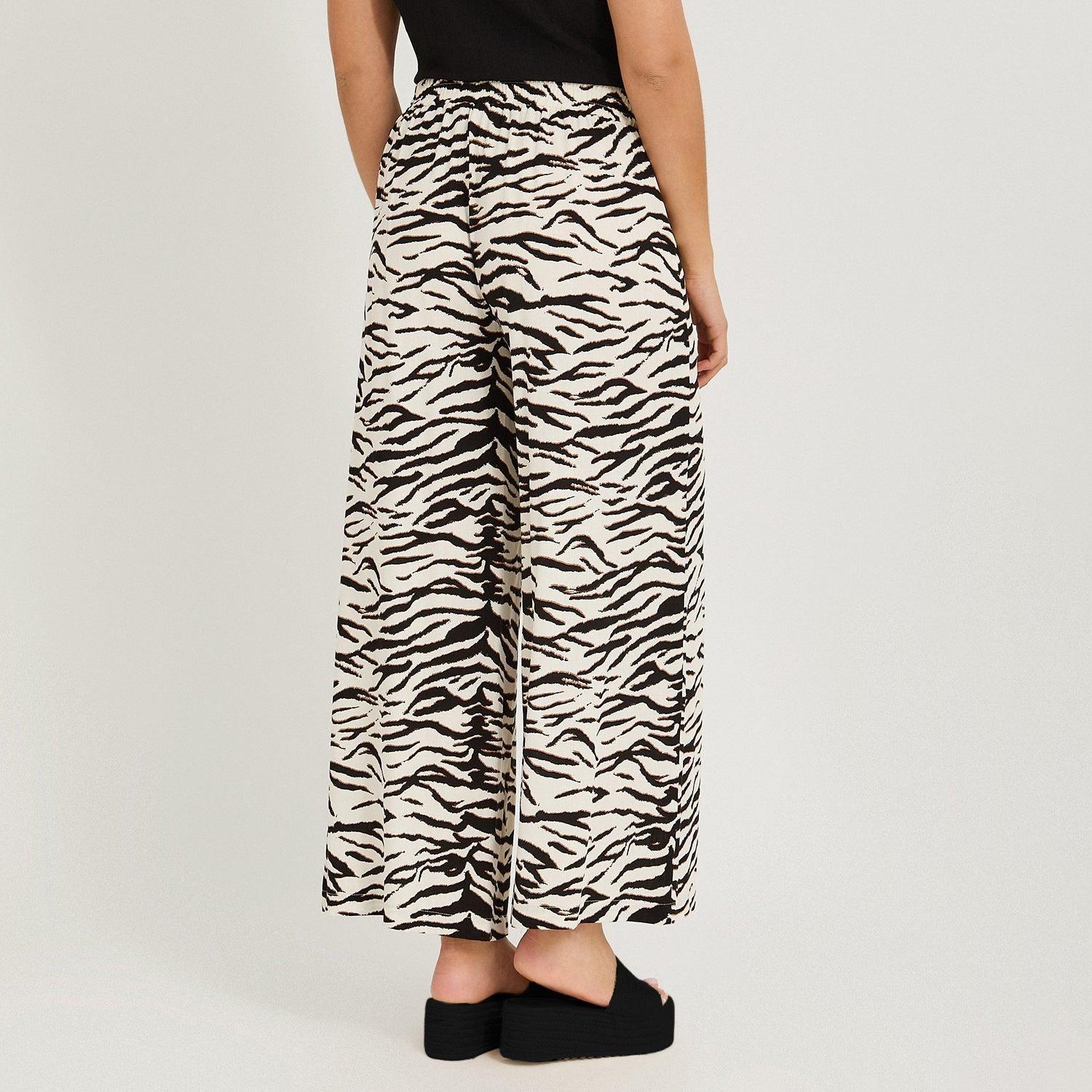 Pantalón Sport Palazzo Estampado Crudo-2